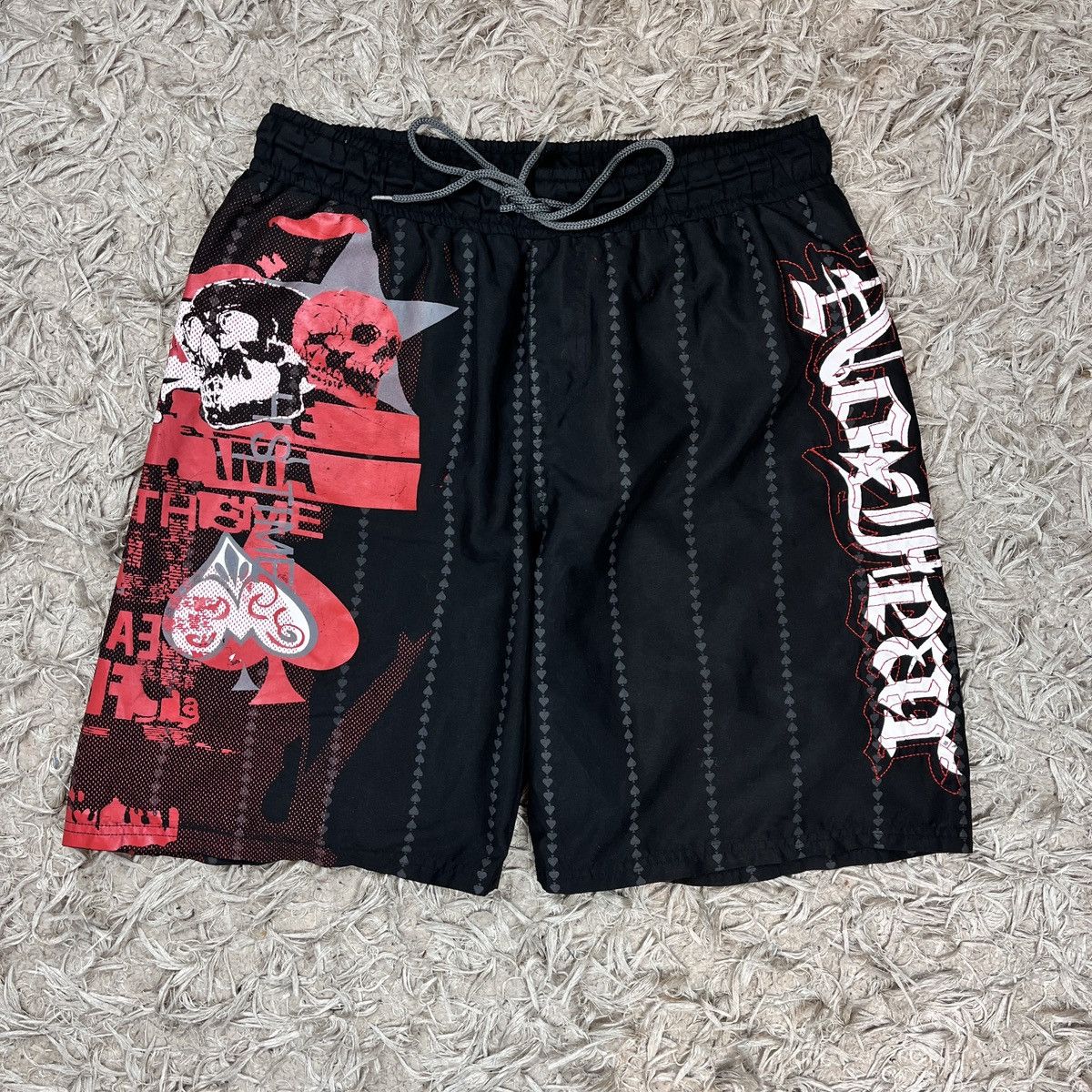 No Fear No Fear Shorts Skull Y2k Affliction 90s Swag Rap Skate Swim Size US 34 / EU 50 - 1 Thumbnail