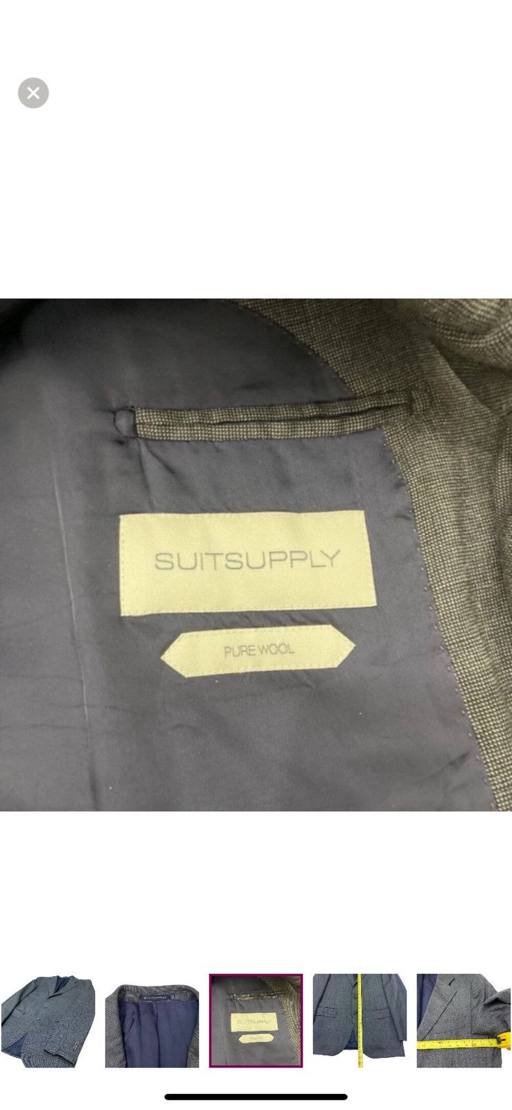 Suitsupply Suitsupply Lazio Blazer 52 Slim Fit Gray Pure Wool Angelico Size 52S - 4 Thumbnail