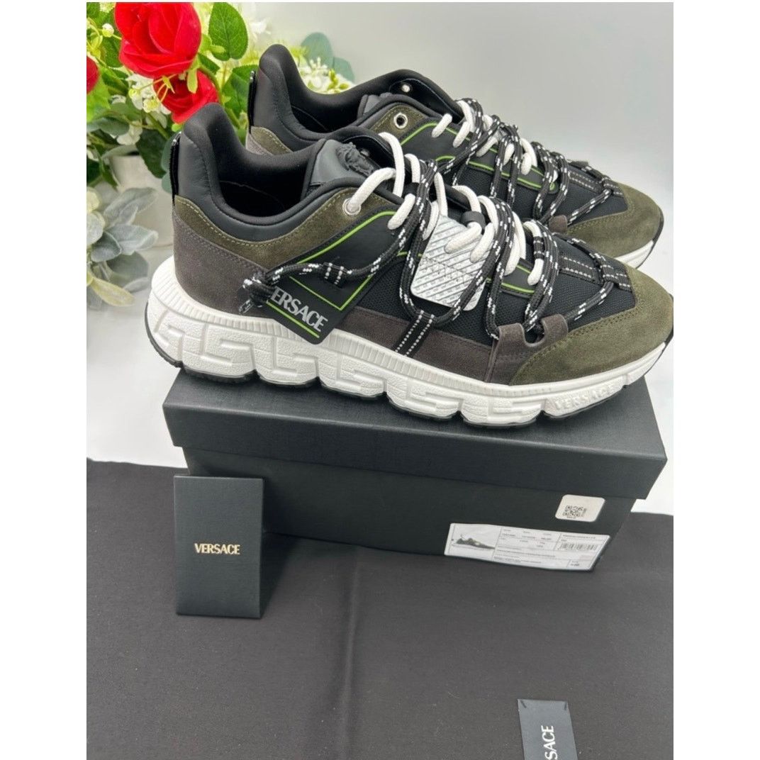Versace Men's Versace TRIGRECA suede/leather sneakers size 44/11 Size US 11 / EU 44 - 10 Thumbnail