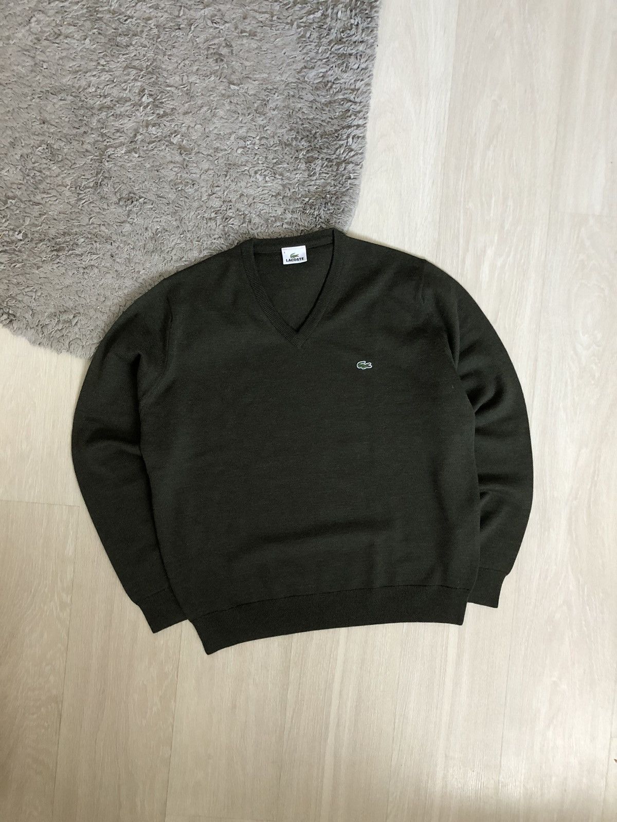 Lacoste × Vintage Vintage Lacoste V Neck Wool Sweater Size US L / EU 52-54 / 3 - 1 Thumbnail