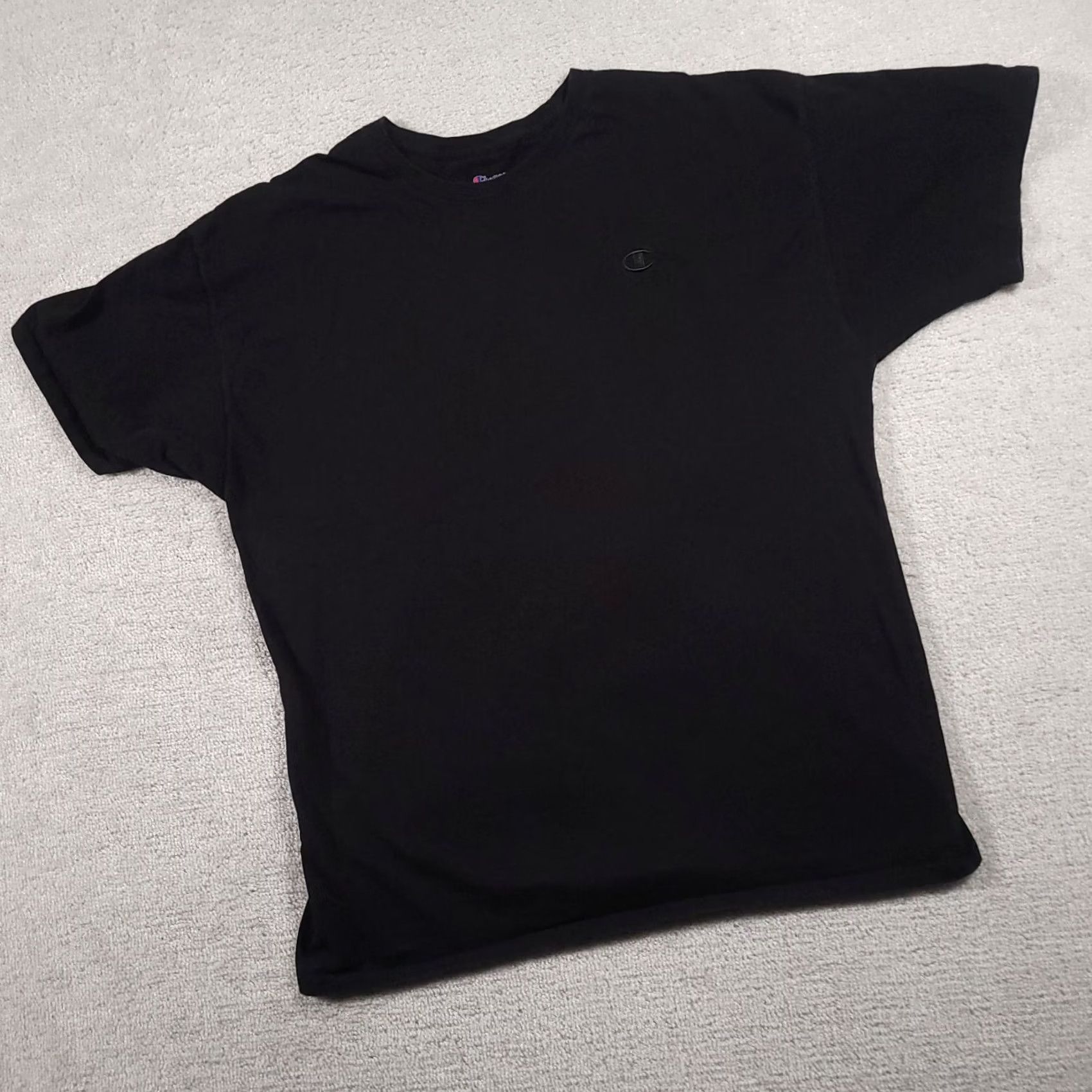 Champion VINTAGE Champion Shirt Mens 2XL Black Crew Neck Short Sleeve Embroidered Logo T Size US XXL / EU 58 / 5 - 2 Thumbnail