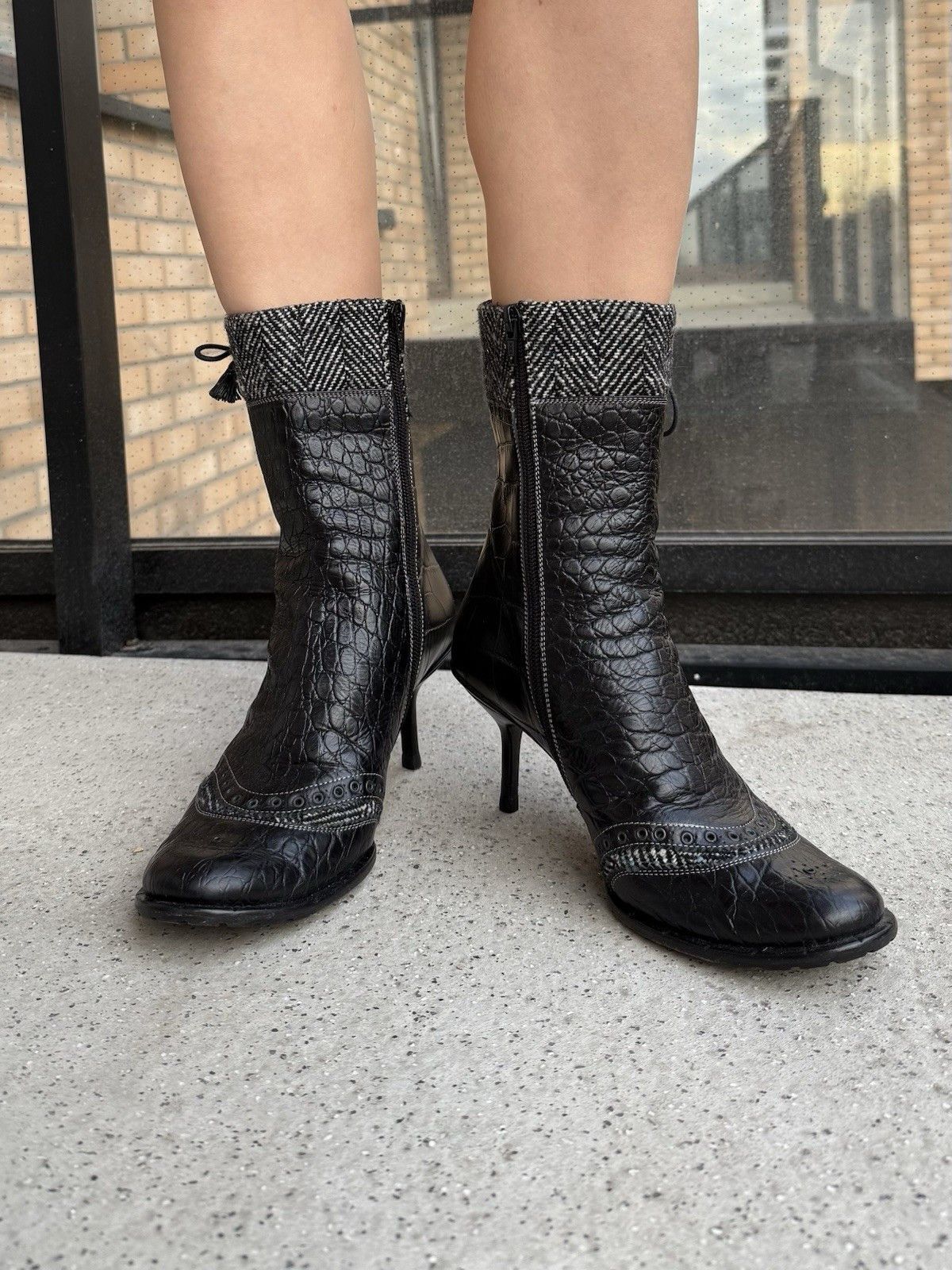 Vintage Goffredo Fantini Leather Heel Shoes Boots Size 39 Size US 9 / IT 39 - 2 Thumbnail