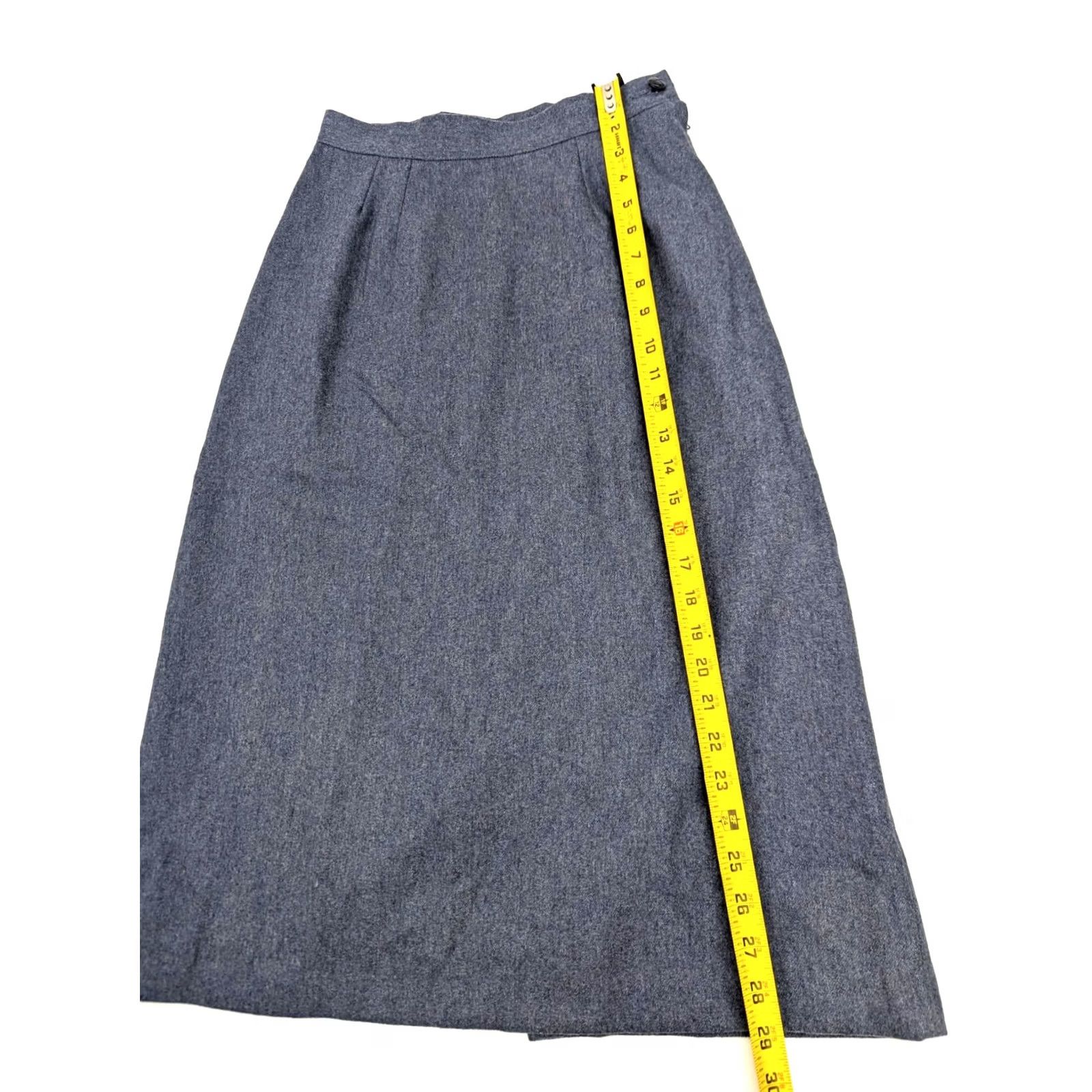 Vintage Pioneer Wear Maxi Skirt Women 8 Blue Heathered Tweed Button Zipper Lined Vintage Size 30" / US 8 / IT 44 - 4 Thumbnail