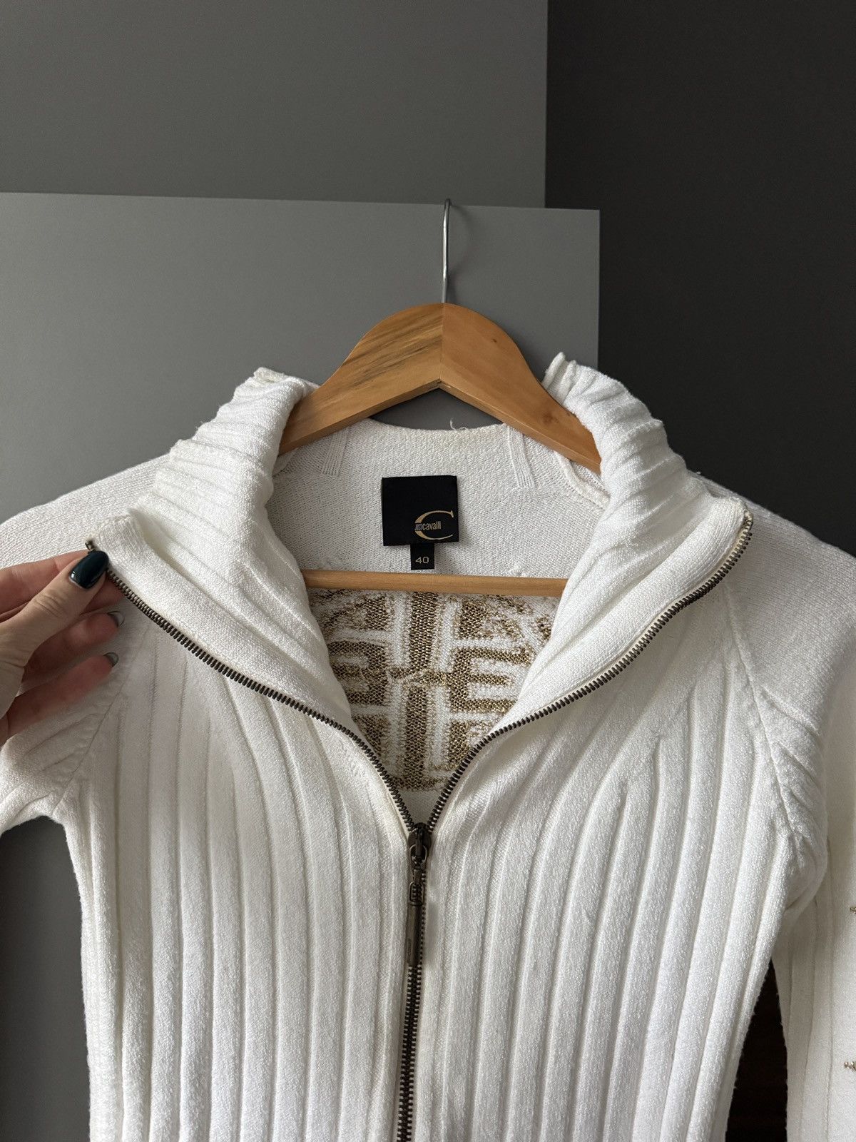 Just Cavalli Vintage Just Cavalli Knit Logo Embroidered Logo Zip Cardigan Size S / US 4 / IT 40 - 5 Thumbnail