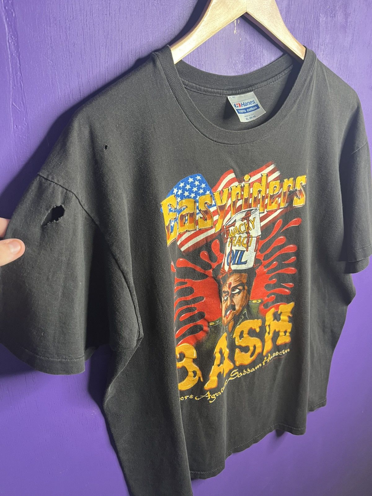 Vintage Vintage 1990 Easyriders bash Saddam Hussein t-shirt Size US L / EU 52-54 / 3 - 3 Thumbnail