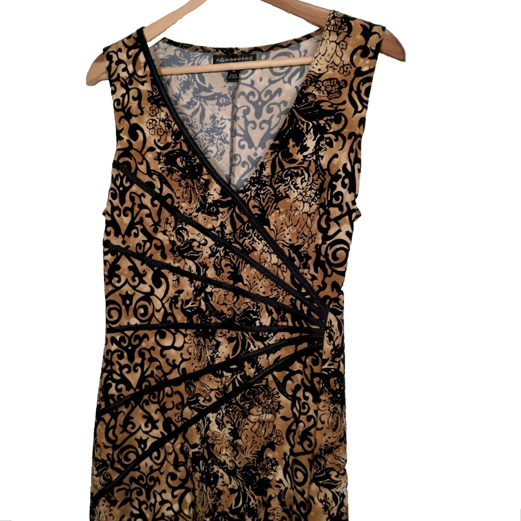 Vintage VINTAGE Connected Apparel Y2K Dress Midi Sleeveless V Neck Pullover Slimming Stretch Polyester Brown 12 Womens Size XL / US 12-14 / IT 48-50 - 5 Thumbnail
