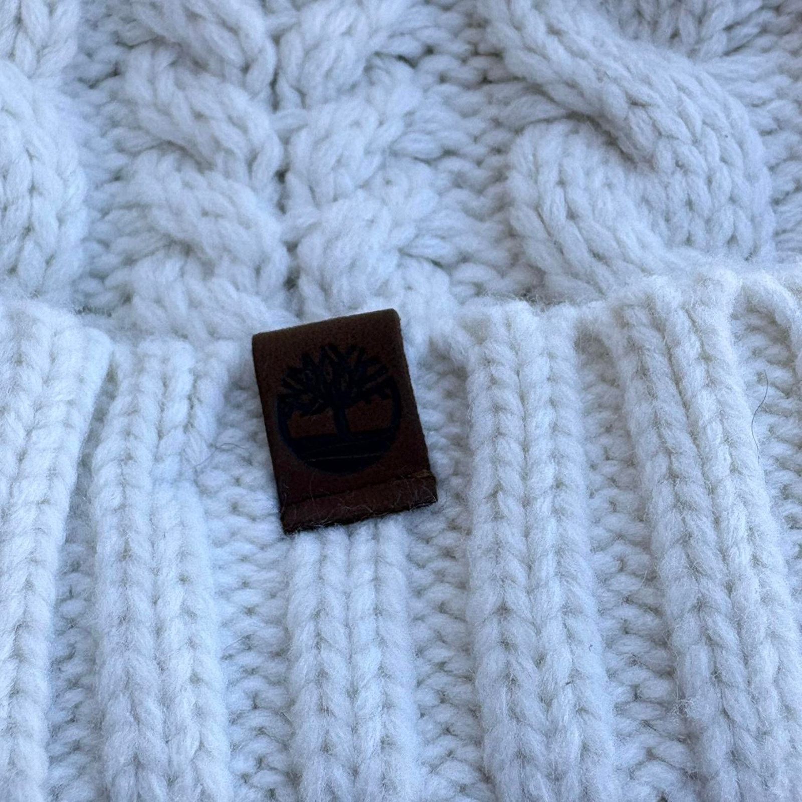 Timberland Timberland white knit beanie with Size ONE SIZE - 2 Thumbnail