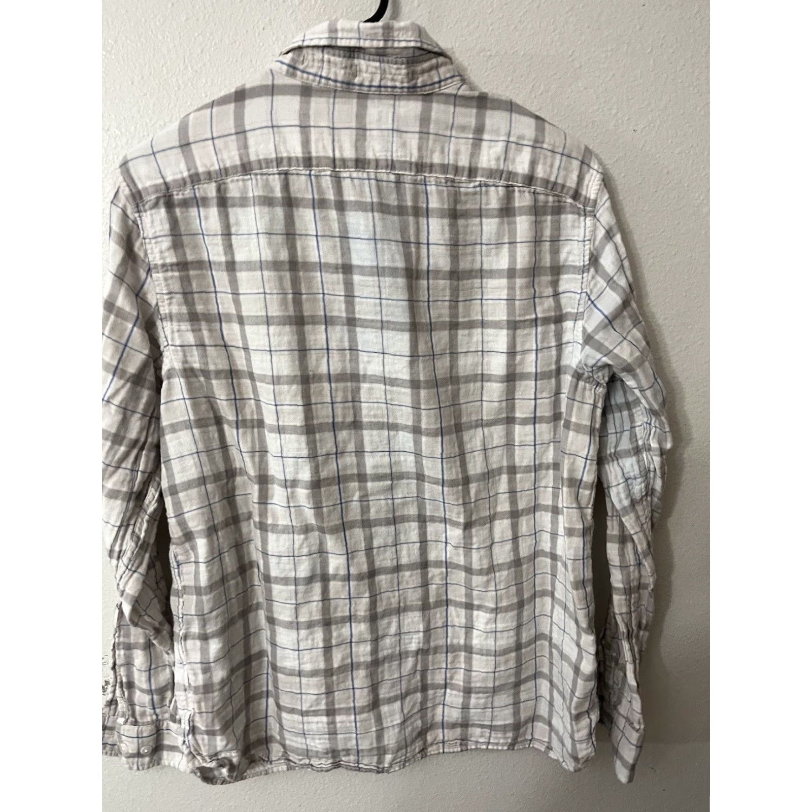 Banana Republic Banana Republic Dress Shirt Button Up Shirt Men's M White Plaid Check Regular Fit Collared Spread Neckline Long Sleeve Multicolor 100% Cotton Men Size US M / EU 48-50 / 2 - 2 Thumbnail