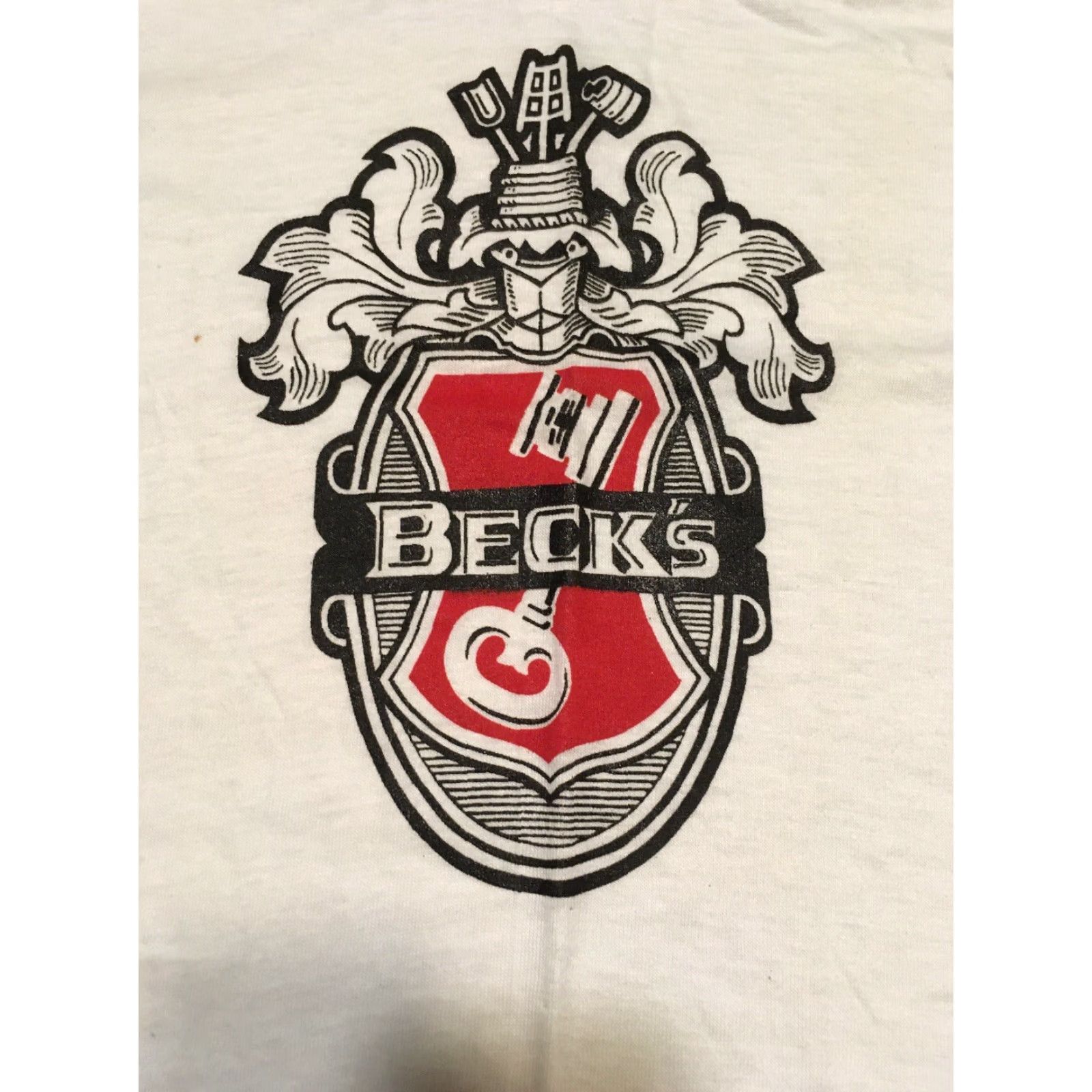 Hanes VINTAGE Beck's Beer Hanes T-Shirt Single Stitch Size S White Beer Mens Size US S / EU 44-46 / 1 - 2 Thumbnail