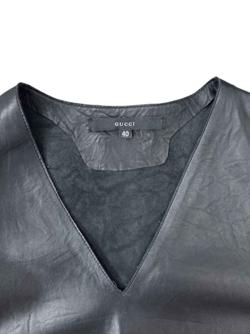 Gucci × Tom Ford Gucci by Tom Ford long-sleeved leather dress. Size S / US 4 / IT 40 - 5 Thumbnail