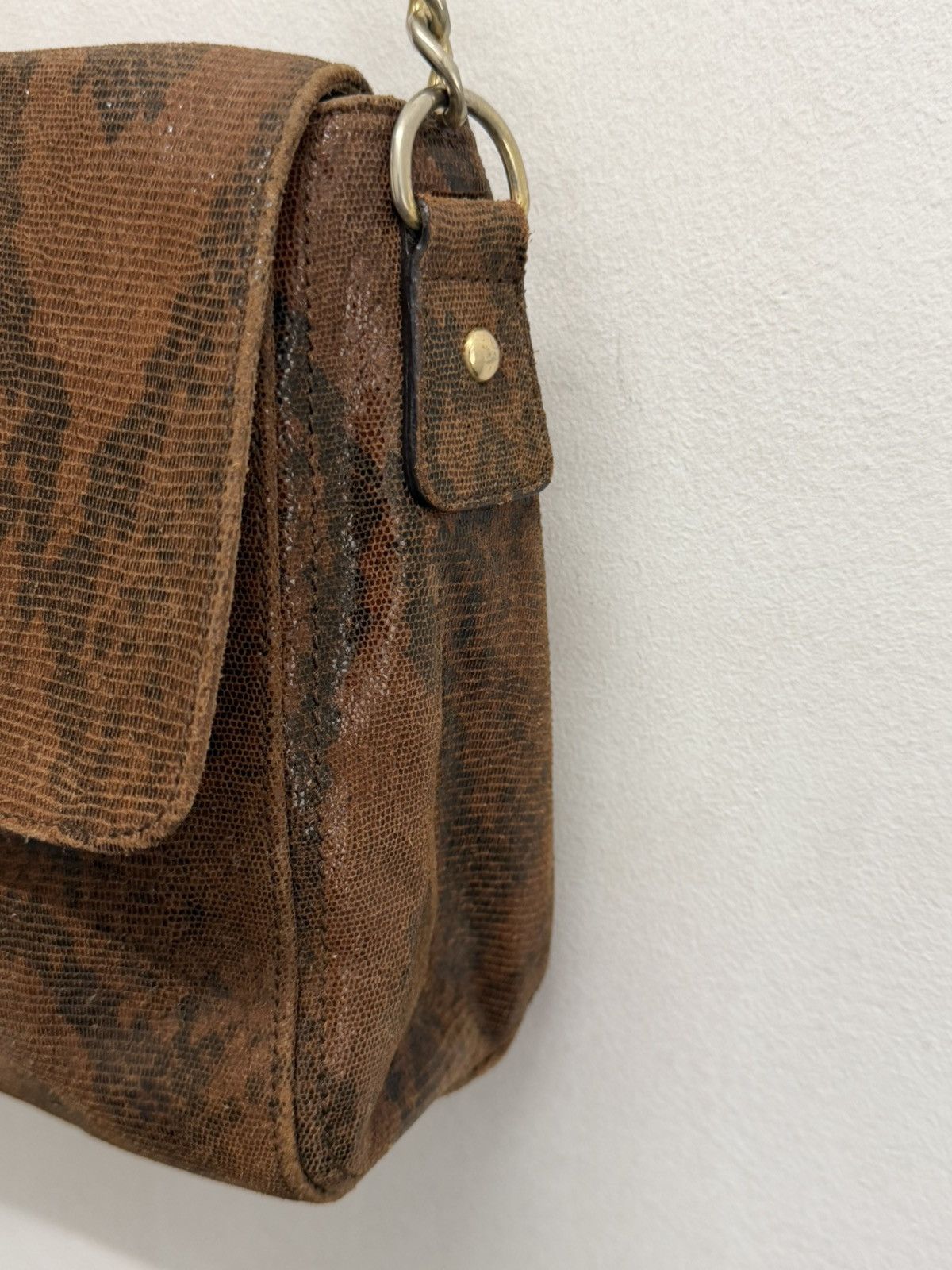 A.P.C. A.P.C. Leather Chain-Link Shoulder Snakeskin Print Size ONE SIZE - 4 Thumbnail