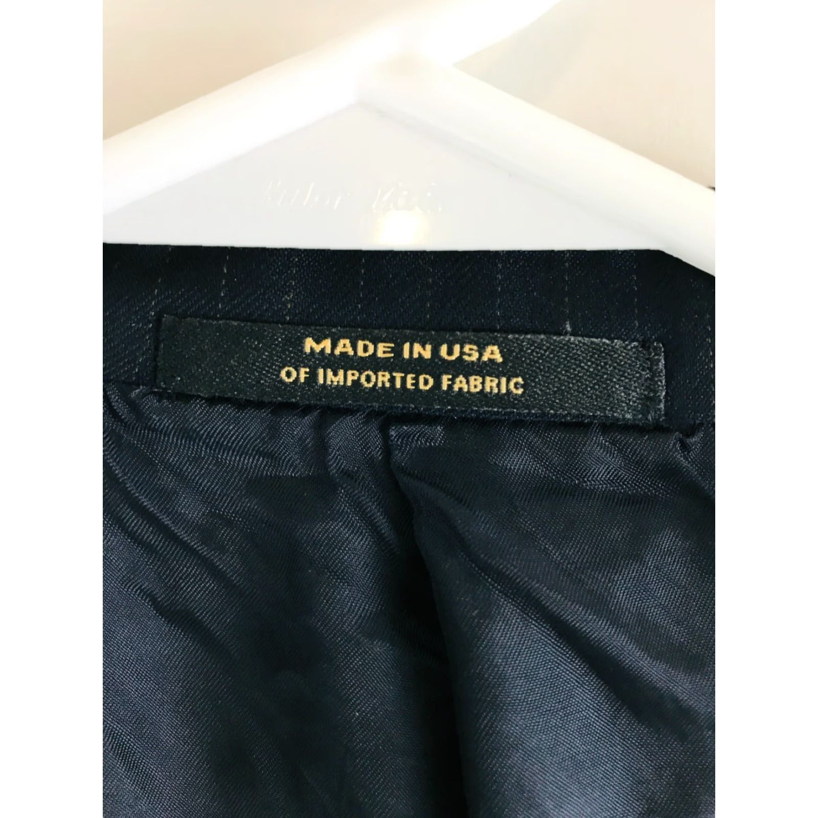 Hart Schaffner Marx Hart Schaffner Marx Suit Jacket Men L Navy Blue Wool Blend Solid 2 Piece Regular Fit Mens Size 42R - 5 Thumbnail