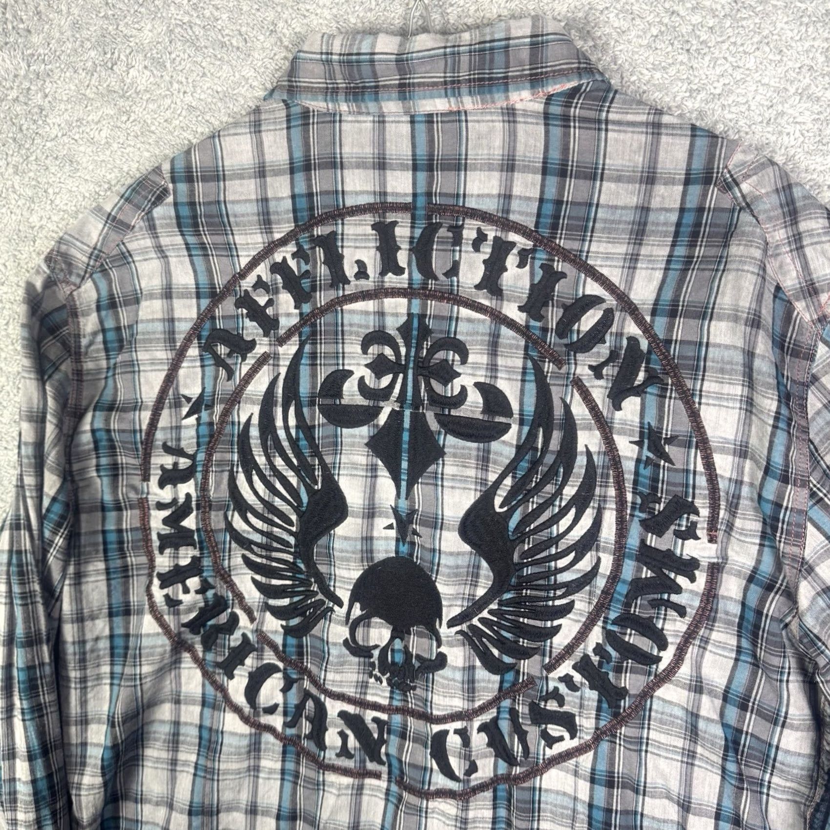 Affliction Affliction Shirt Men's M Black Premium Skull Wings Cross Metal Button Up Long Sl Size US M / EU 48-50 / 2 - 2 Thumbnail