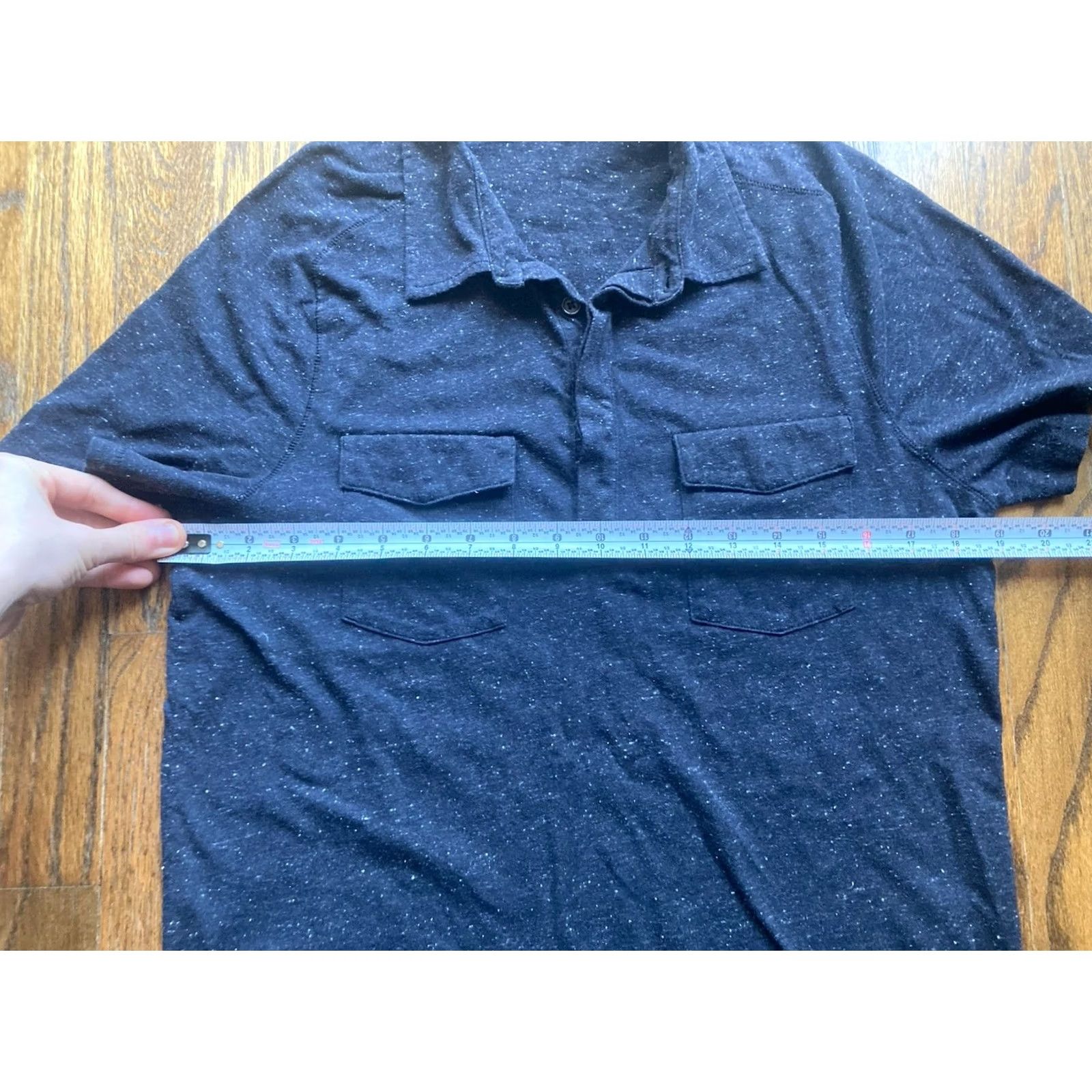John Varvatos John Varvatos USA Polo Shirt Mens Size Medium Dark Gray Speckled Front Pocket Size US M / EU 48-50 / 2 - 4 Thumbnail