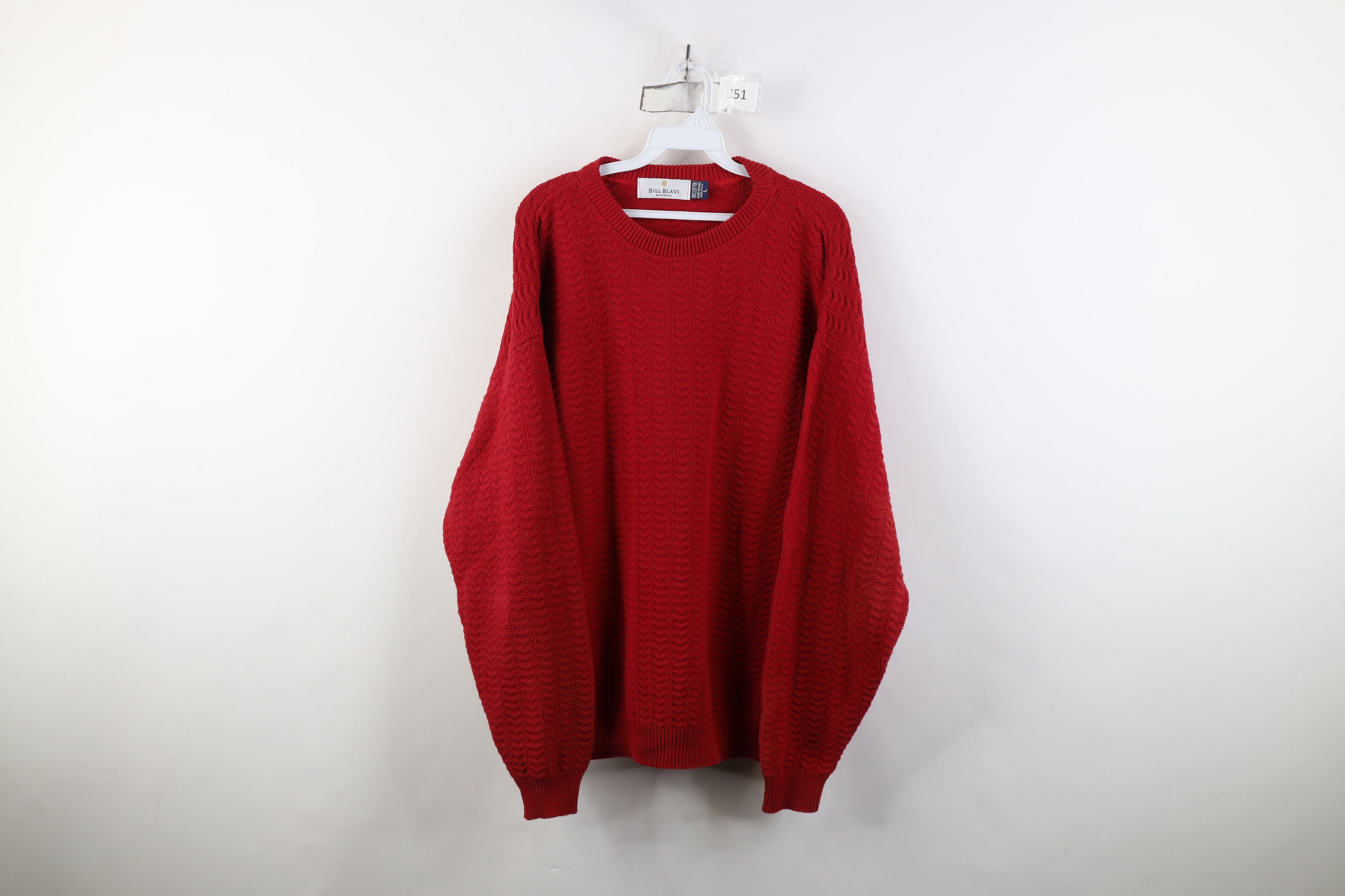 Vintage Vintage 90s Streetwear Hand Framed Cotton Knit Sweater USA Size US L / EU 52-54 / 3 - 1 Thumbnail