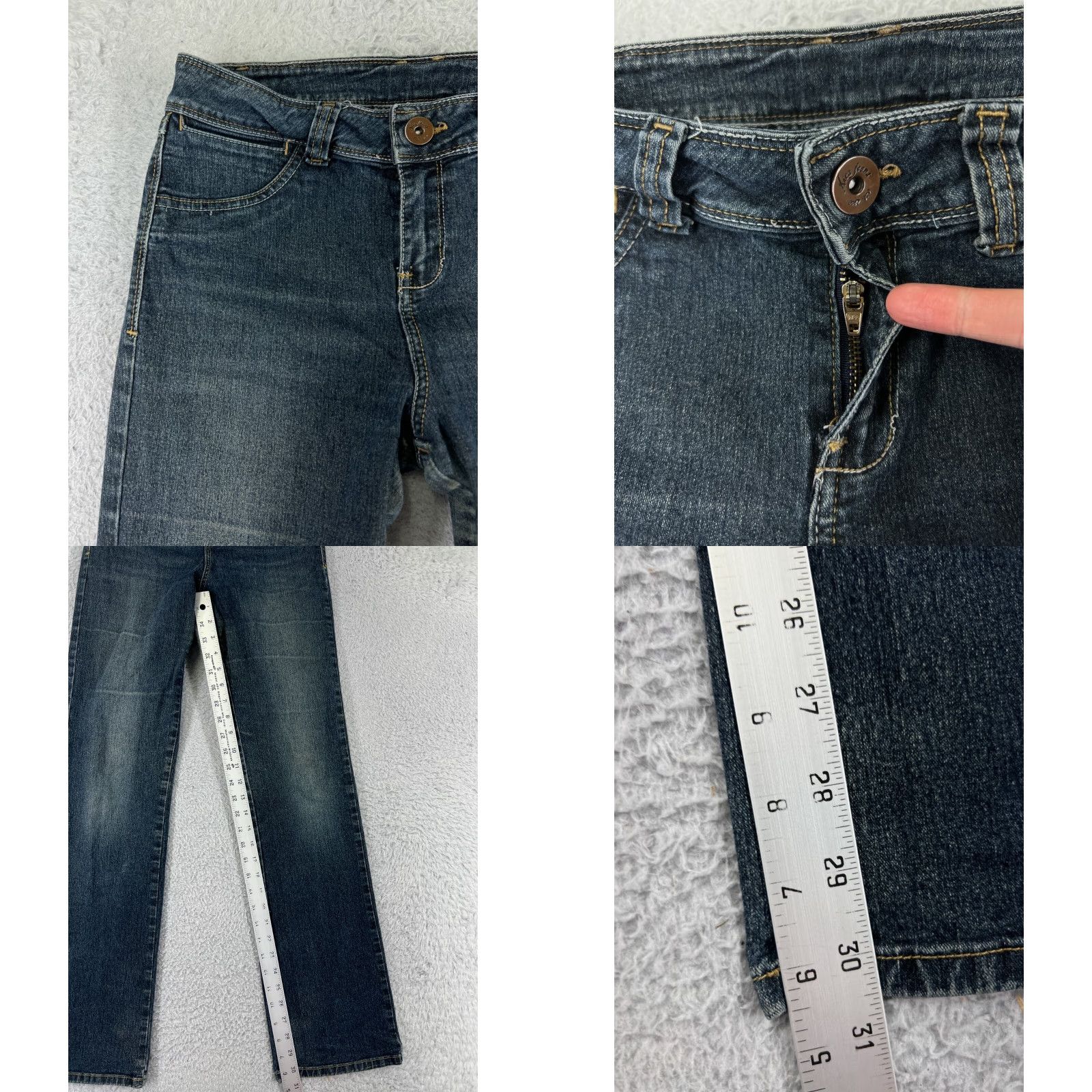 Vintage Xica Jeans Womens 9 Blue Denim Straight Leg Cotton Blend Mid Rise Stretch Pants/Jeans Size 30" / US 8 / IT 44 - 8 Thumbnail