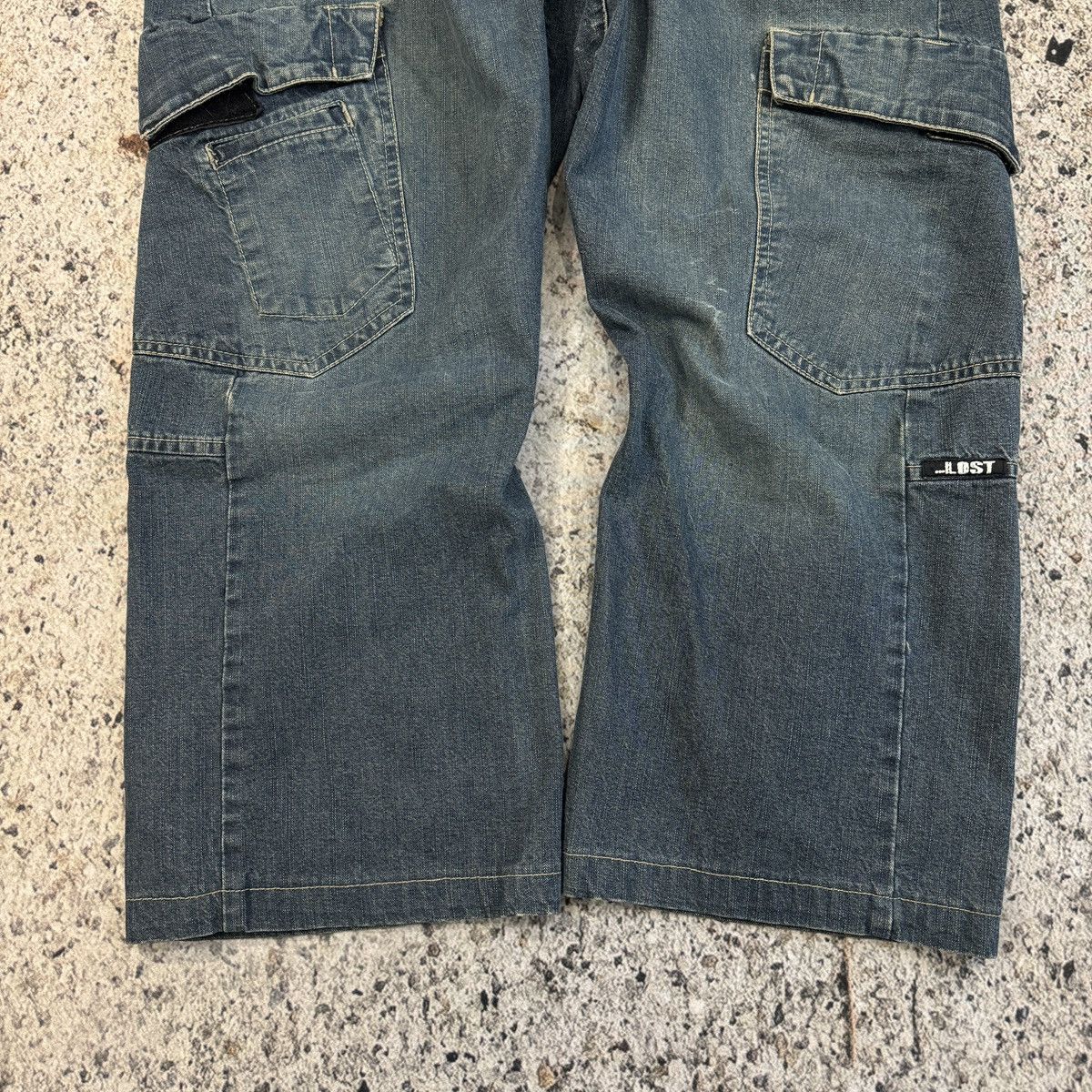 Vintage Lost Enterprises Denim Cargo Skater Pants ERD Grunge Faded Size US 32 / EU 48 - 8 Thumbnail
