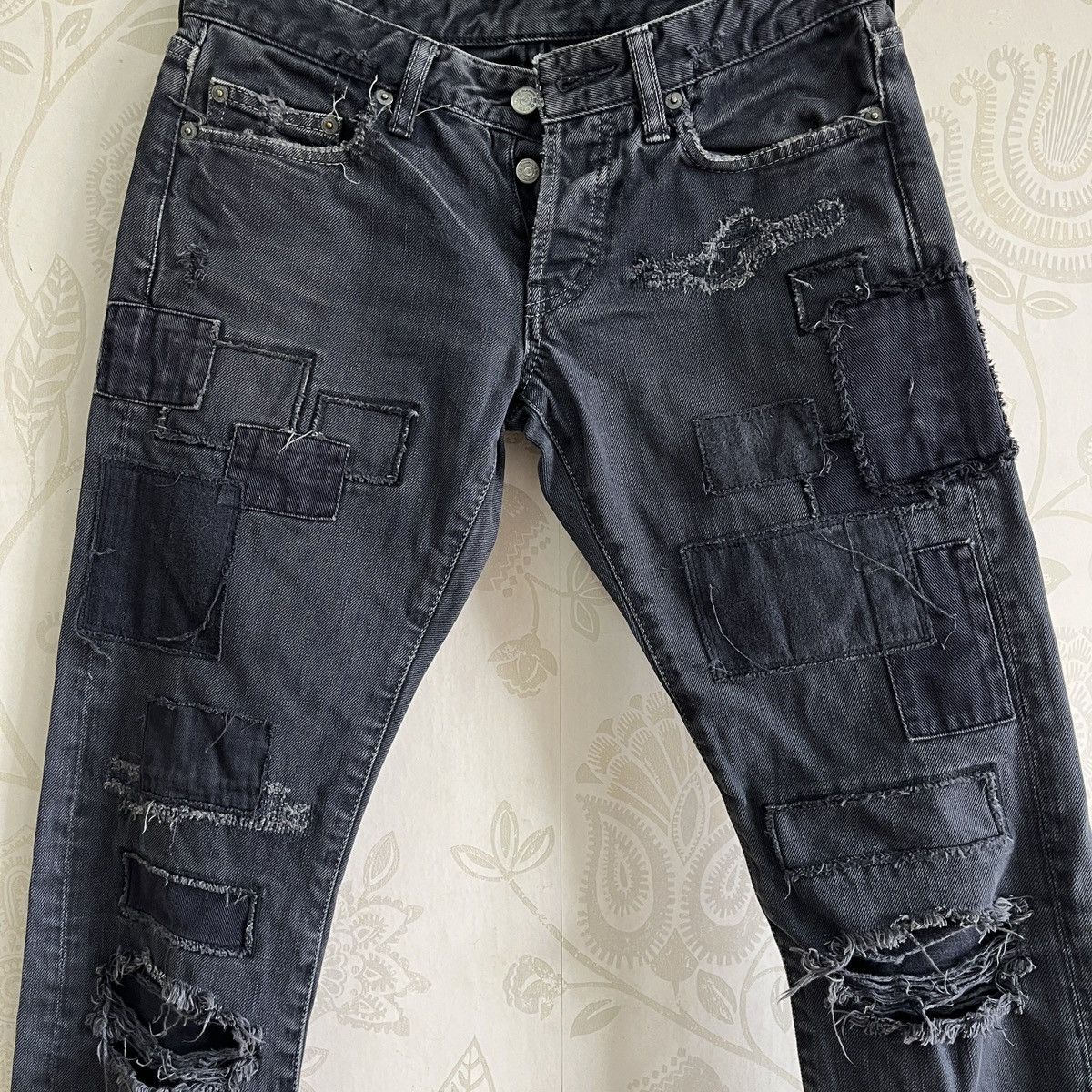 Hysteric Glamour × Tornado Mart × Vintage Hysteric Glamour Patches Kapital Distressed Denim Size US 30 / EU 46 - 7 Thumbnail