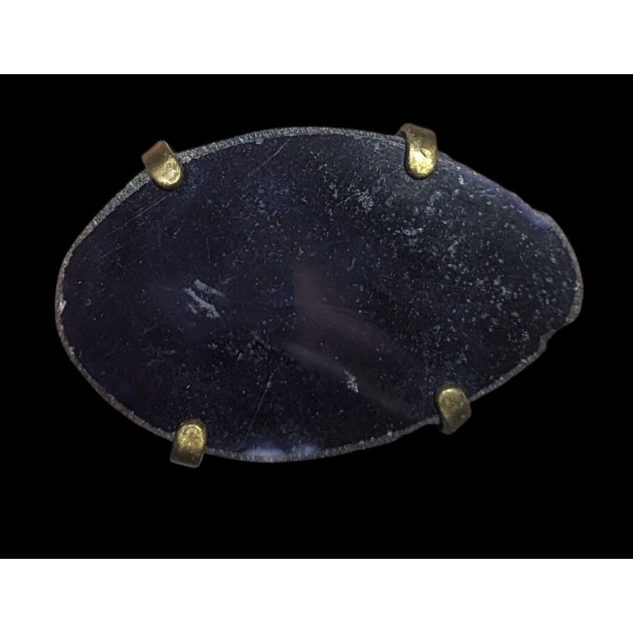 Other Dark Blue Dyed Geode Slice Adjustable Statement Ring Size 6 Size ONE SIZE - 16 Thumbnail