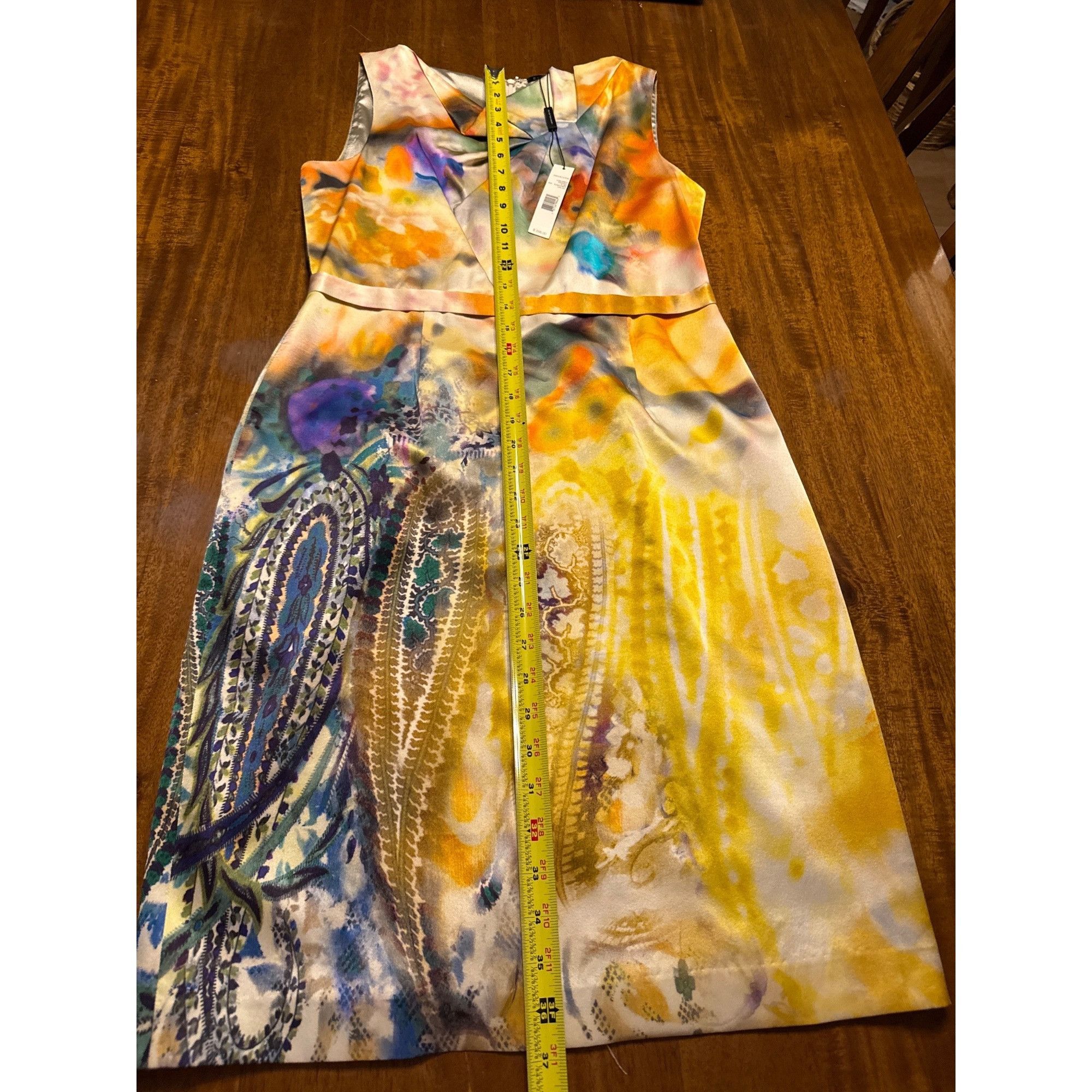 Elie Tahari Elie Tahari Sunflower Print Sleeveless Silk Dress With Back Size M / US 6-8 / IT 42-44 - 3 Thumbnail