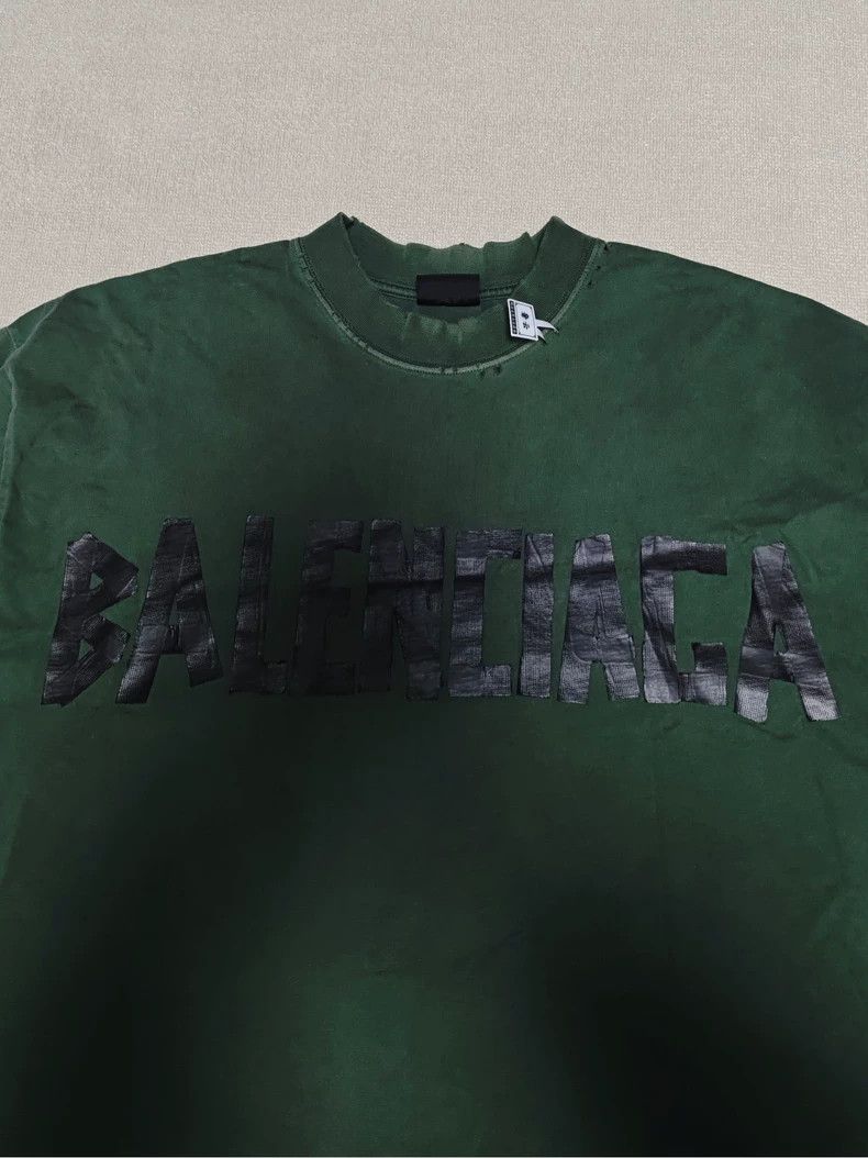 Balenciaga Balenciaga 23 FW Dark Green Tape Used Short Sleeve 2502-Nex Size US L / EU 52-54 / 3 - 3 Thumbnail