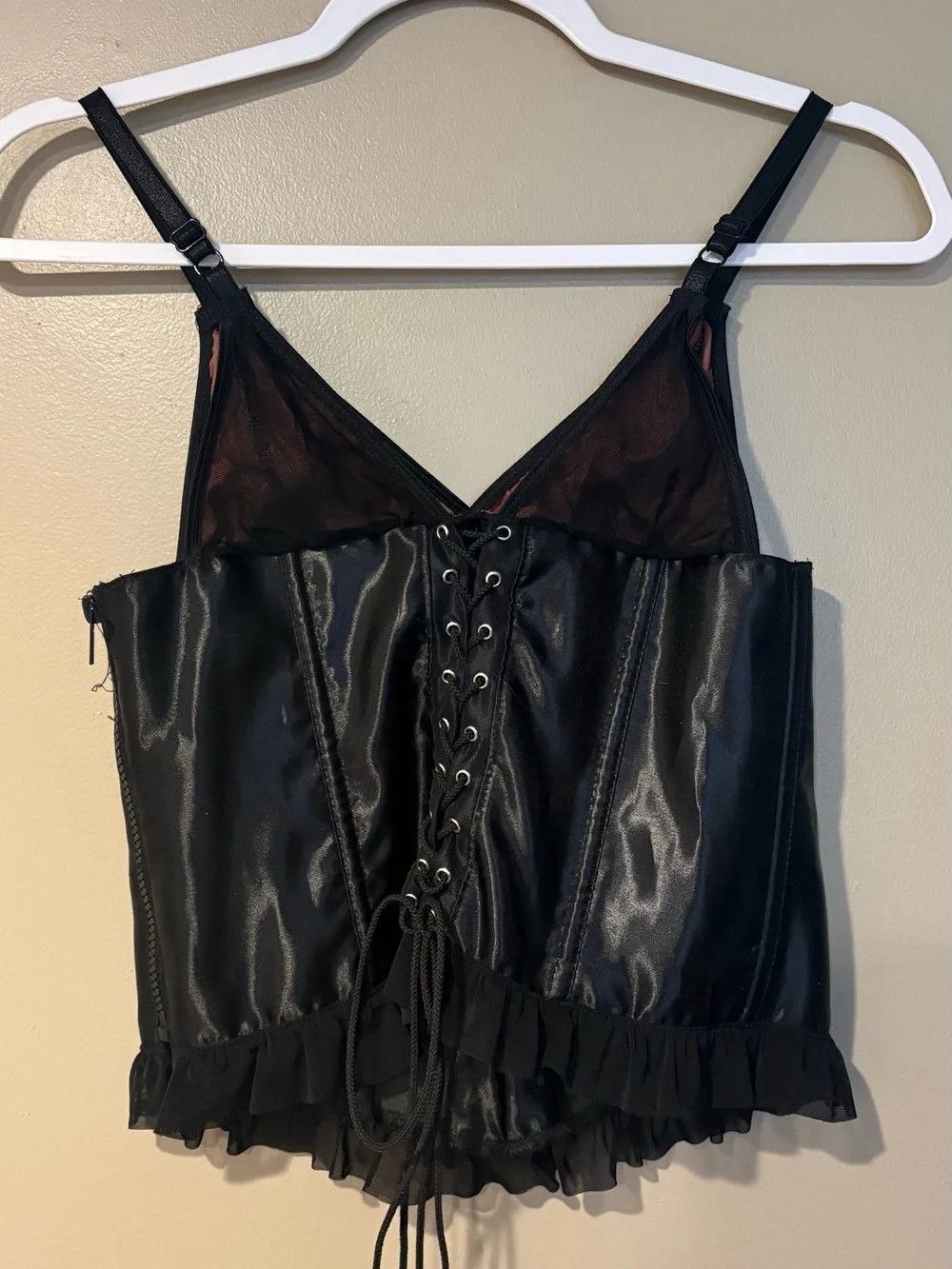 Other cherry leather and mesh satin corset bustier lace up tank Size S / US 4 / IT 40 - 6 Thumbnail