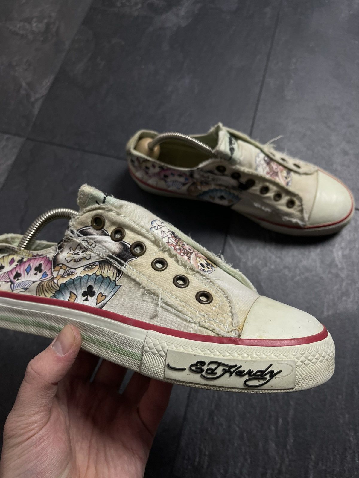 Christian Audigier × Ed Hardy × Vintage Vintage Ed Hardy Tattoo Print Sneakers Size US 7 / IT 37 - 3 Thumbnail