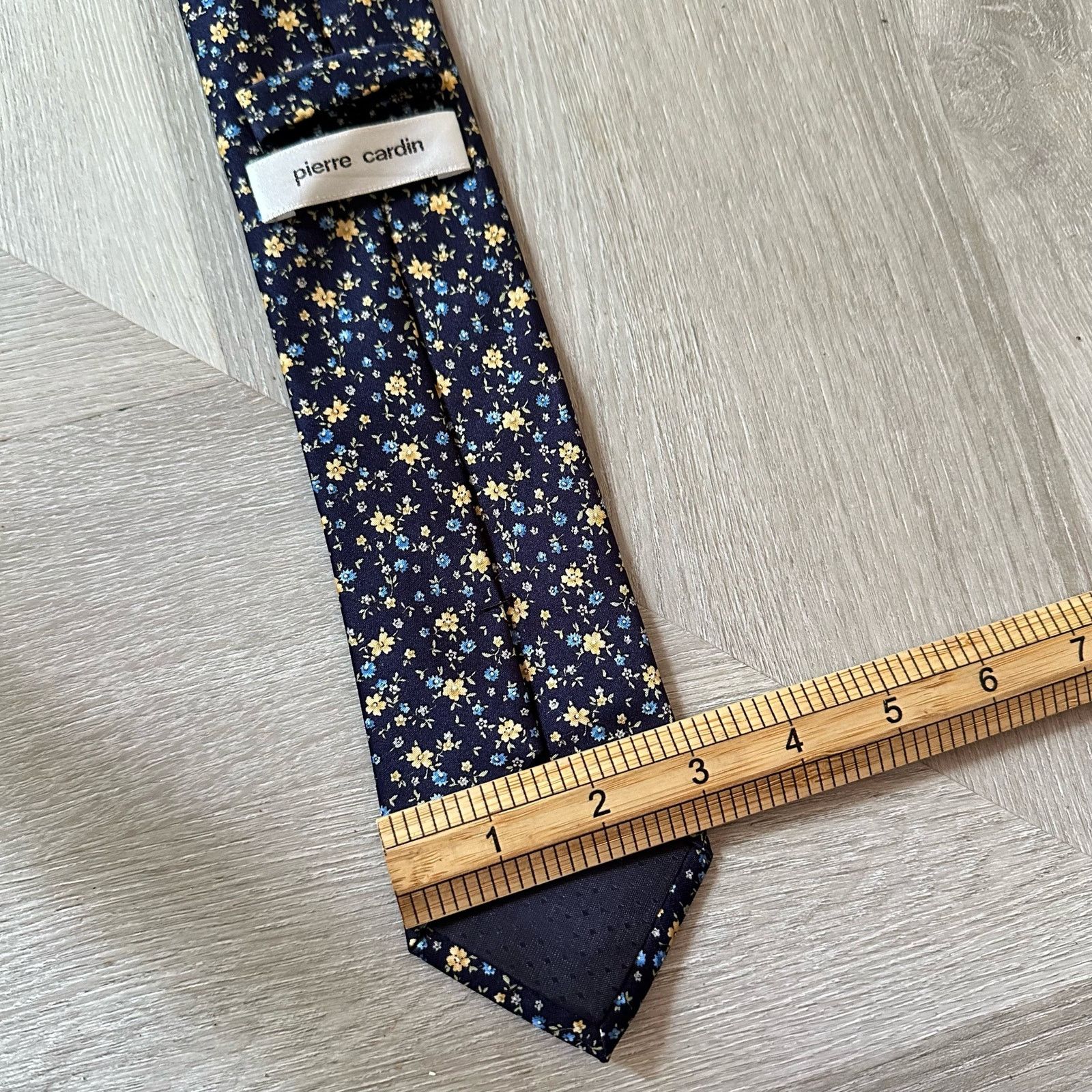Pierre Cardin Navy Blue Floral Tie Pierre Cardin Blue Yellow Flowers Ditsy Size ONE SIZE - 4 Thumbnail