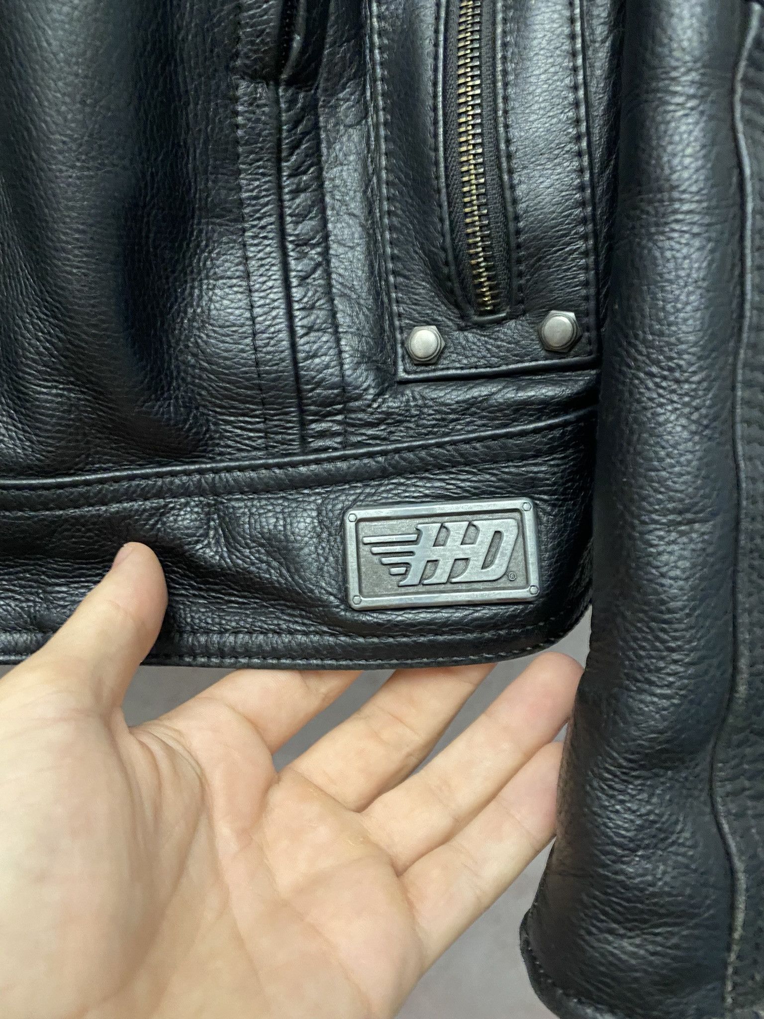 Harley Davidson × Leather × Vintage Harley Davidson Leather Biker Jacket Motorcycle Full Zip Size US L / EU 52-54 / 3 - 10 Thumbnail