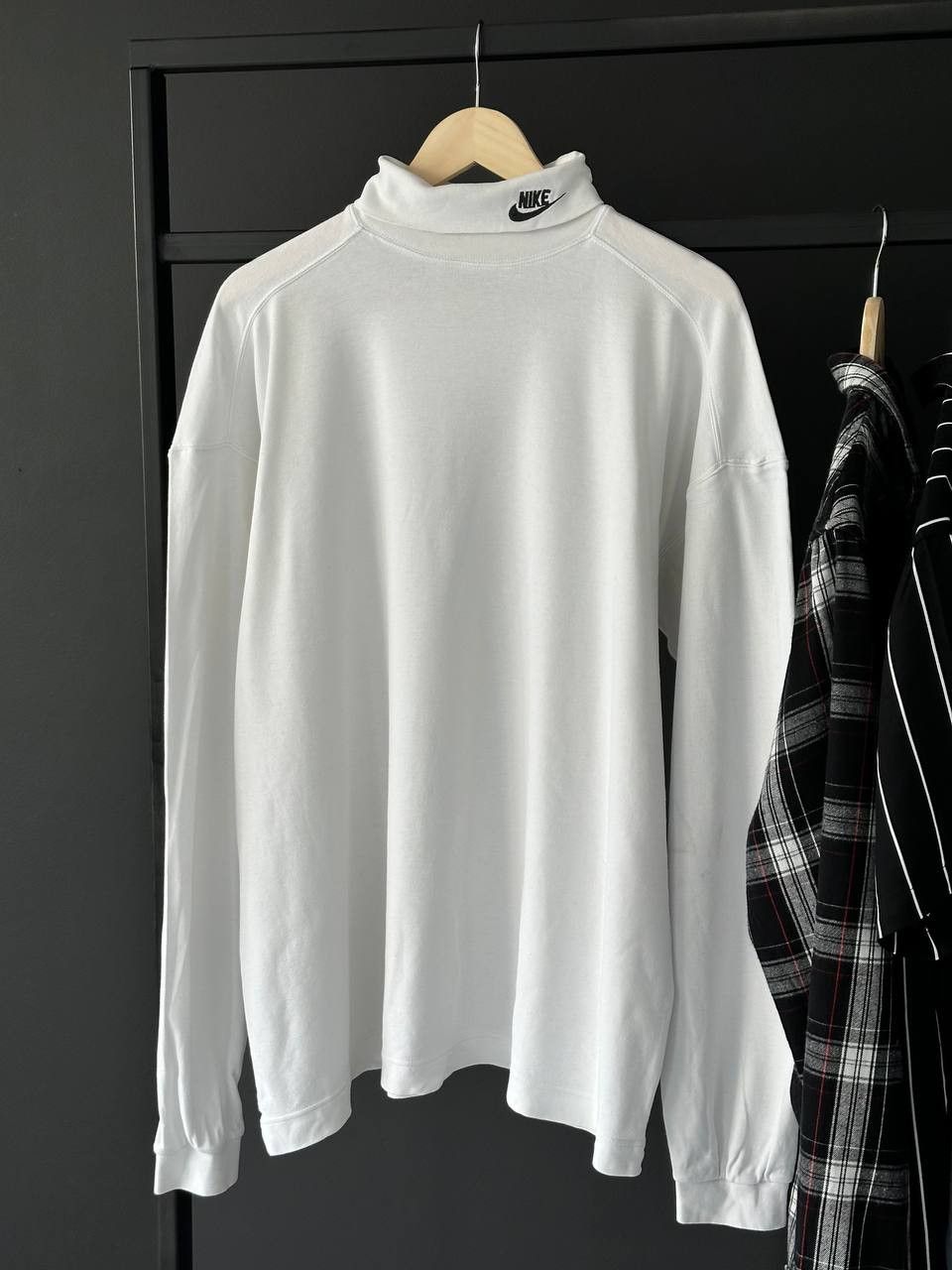 Nike × Vintage Vintage 90’s White Nike Turtle Neck Long Sleeve T Shirt Size US XL / EU 56 / 4 - 3 Thumbnail