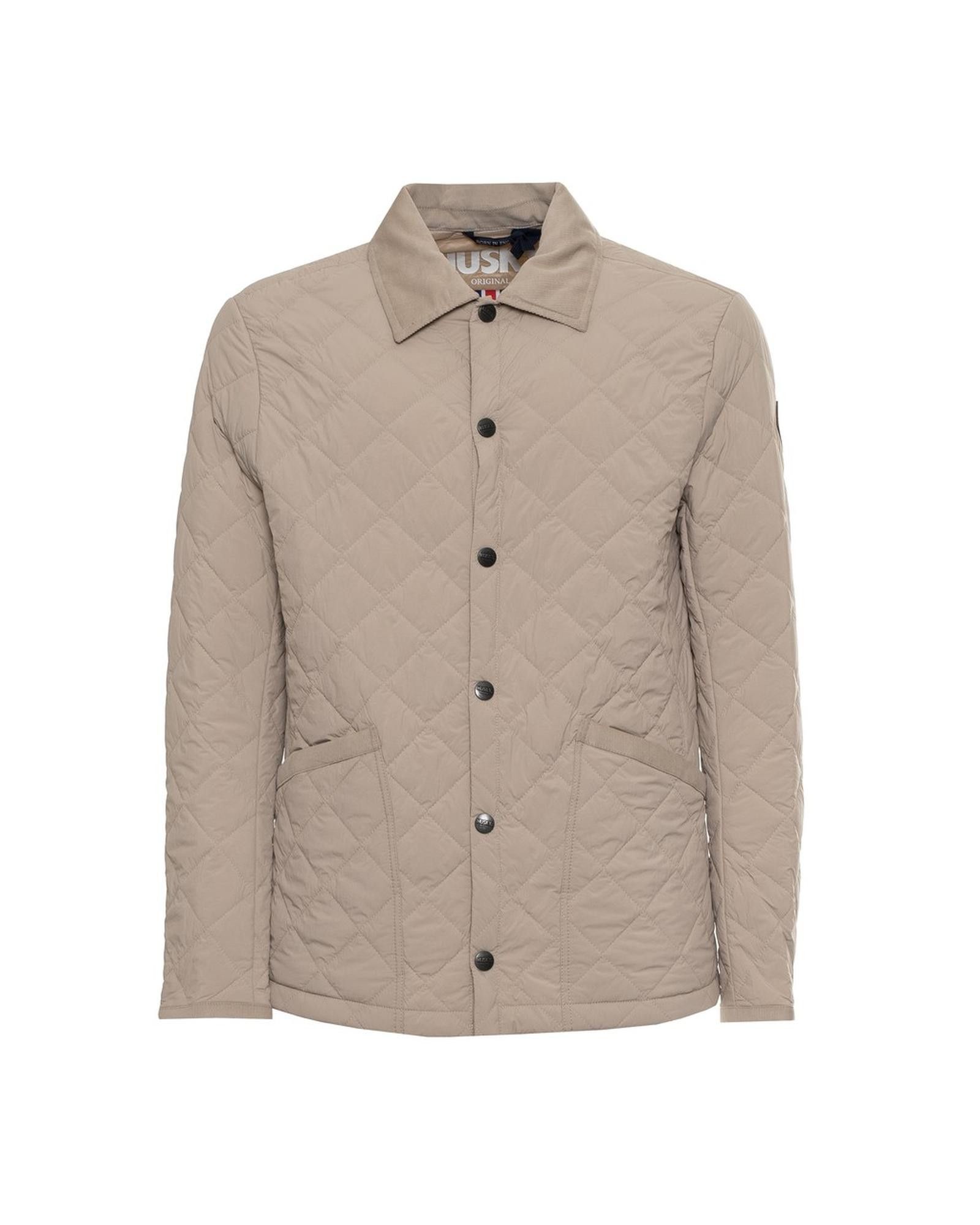 image of Husky Cotton Bomber Jacket With Automatic Buttons - Solid Color in Brown, Men's (Size XL)
