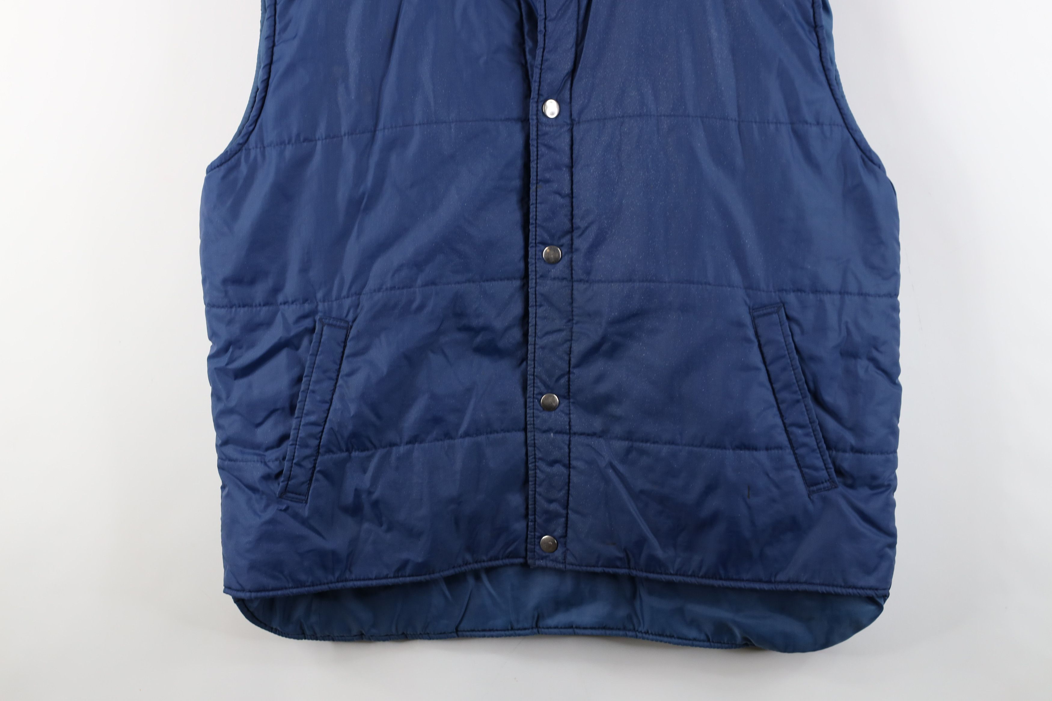 Vintage Vintage 70s Streetwear Full Button Puffer Vest Jacket Blue Size US XL / EU 56 / 4 - 3 Thumbnail