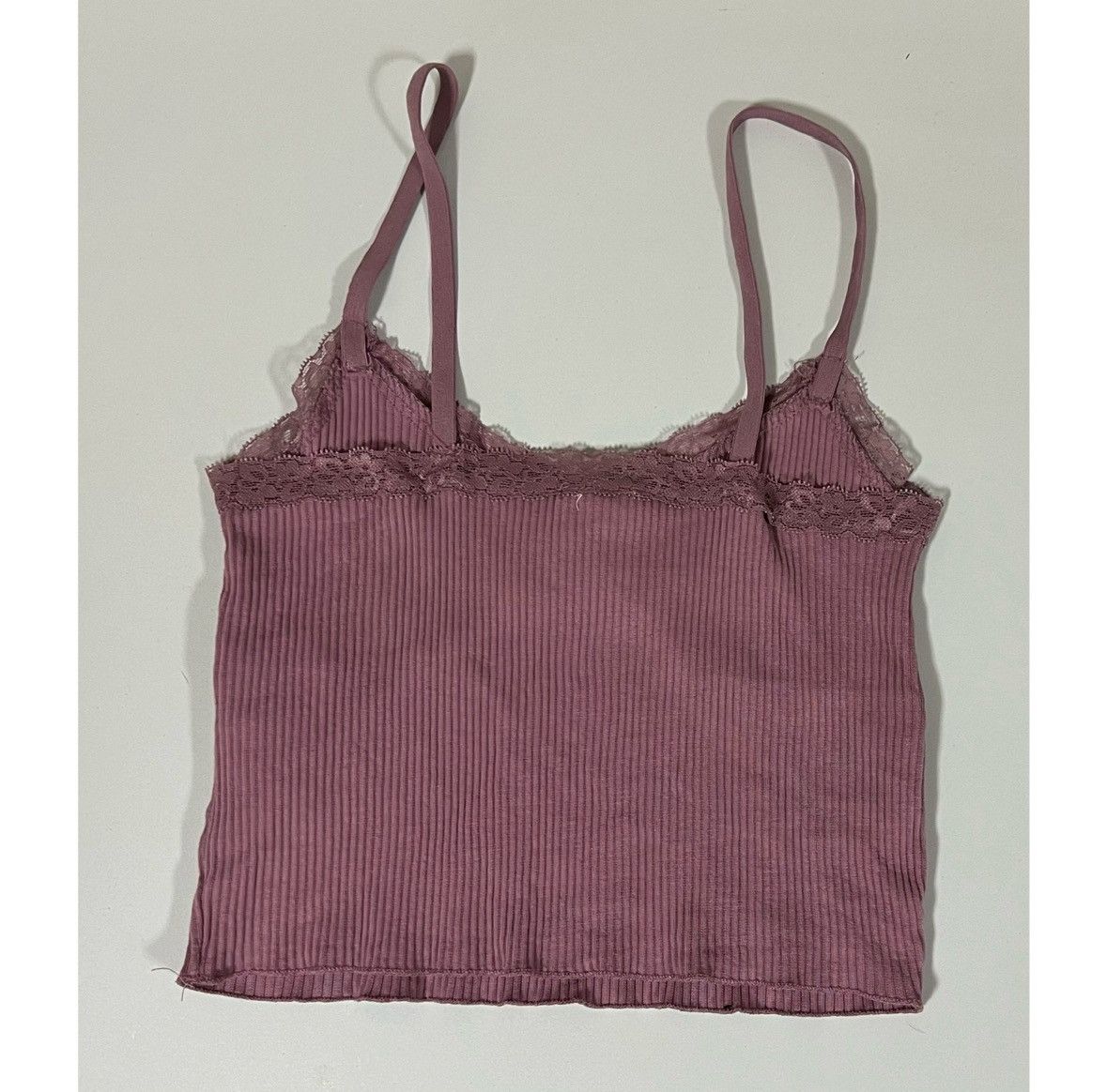 Cotton On Cotton On Mauve Lace Tank Crop Top Shirt Camisole Size XS 🎀 Size XS / US 0-2 / IT 36-38 - 3 Thumbnail