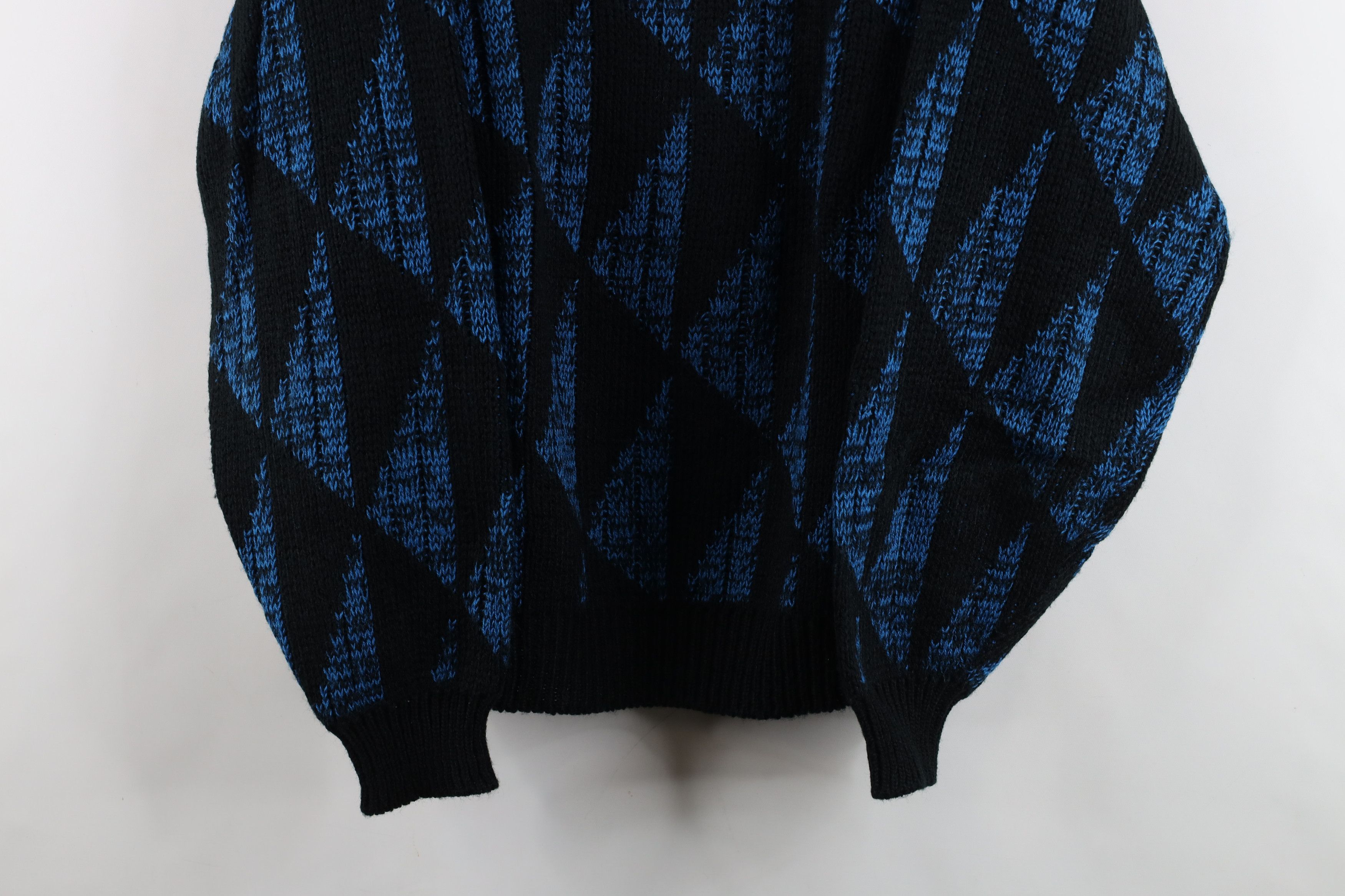 Vintage Vintage 90s Streetwear Diamond Chunky Ribbed Knit Sweater Size US L / EU 52-54 / 3 - 3 Thumbnail