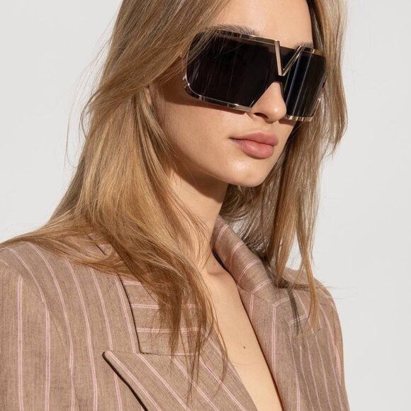Valentino Valentino V-ROMASK VLS-120A Sunglasses Rose Gold Shield Size ONE SIZE - 1 Thumbnail
