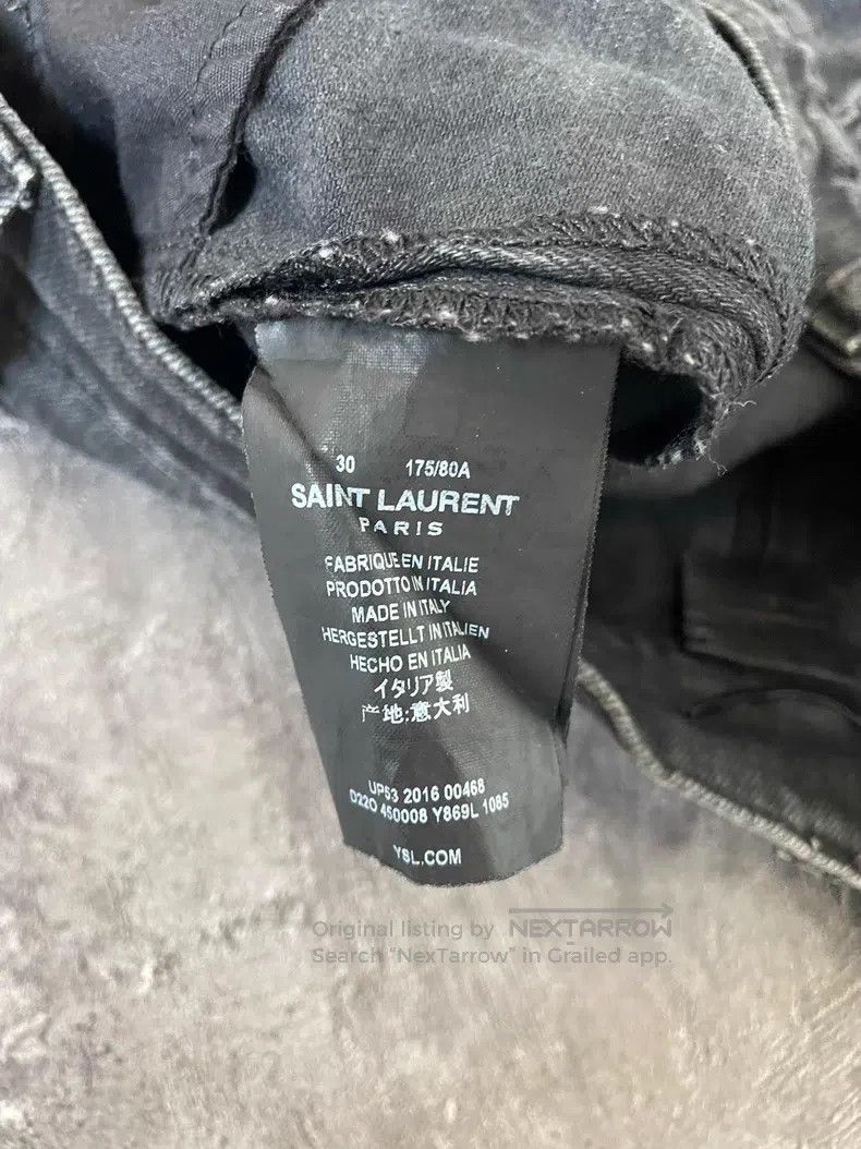 Saint Laurent Paris Saint Laurent Paris Cut-out worn-out denim jeans Size US 30 / EU 46 - 7 Thumbnail
