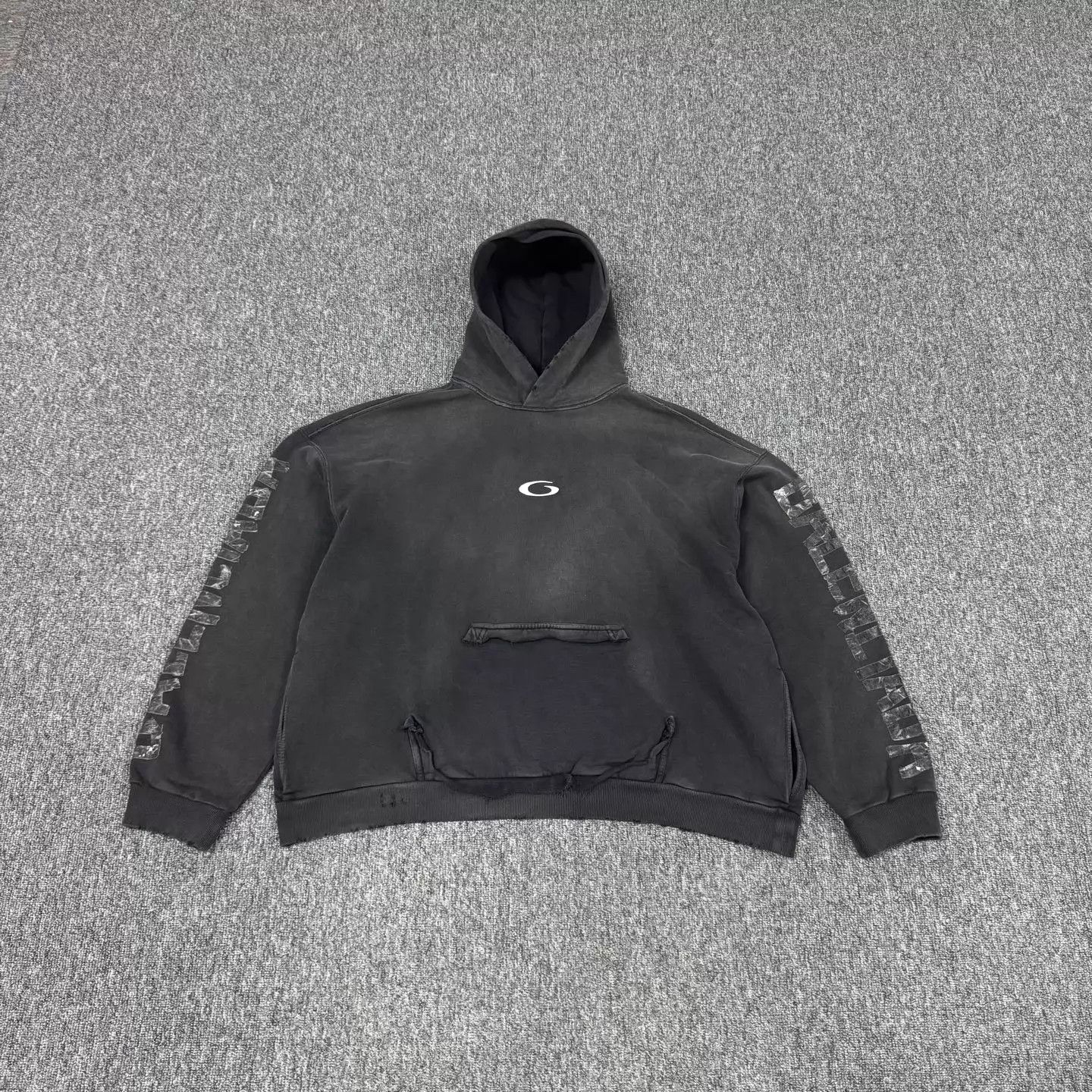 Balenciaga Balenciaga 25 Washed Distressed Printed Boxy Hoodie M NWT Size US M / EU 48-50 / 2 - 1 Thumbnail