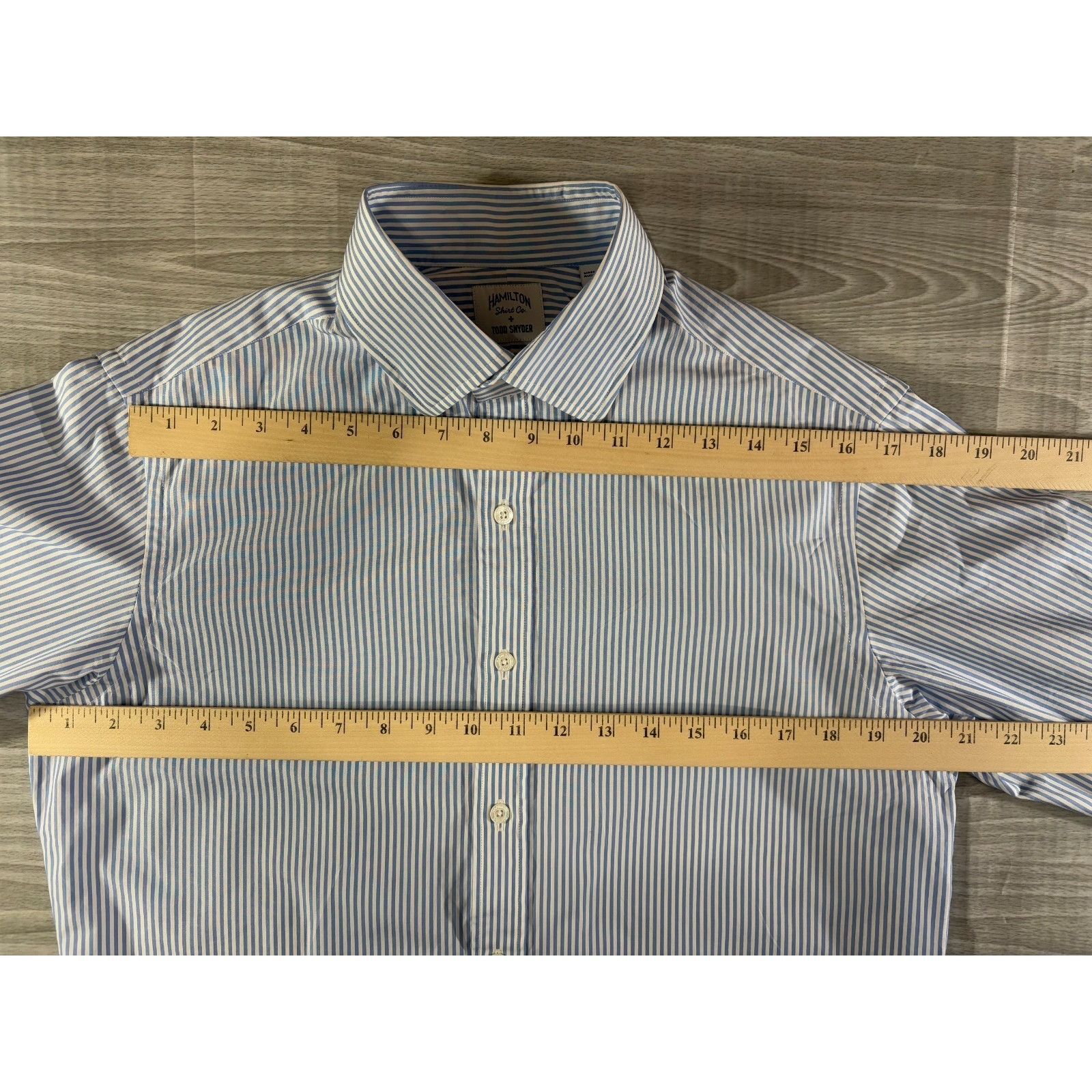Todd Snyder Hamilton Shirt Co. x Todd Snyder Dress Shirt sz M striped bl Size US M / EU 48-50 / 2 - 4 Thumbnail