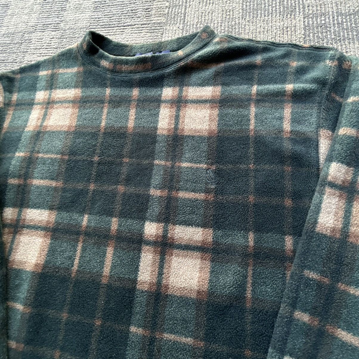 Nautica Vtg 90’s Nautica Green/Brown Plaid Fleece Pullover Size US L / EU 52-54 / 3 - 2 Thumbnail