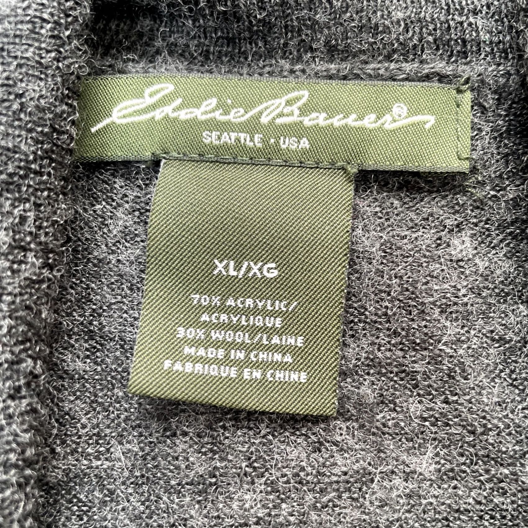 Eddie Bauer Eddie Bauer Sweater Womens XL Gray Cardigan Wool Blend Asymmetrical Knit Open Collarless Size XL / US 12-14 / IT 48-50 - 3 Thumbnail
