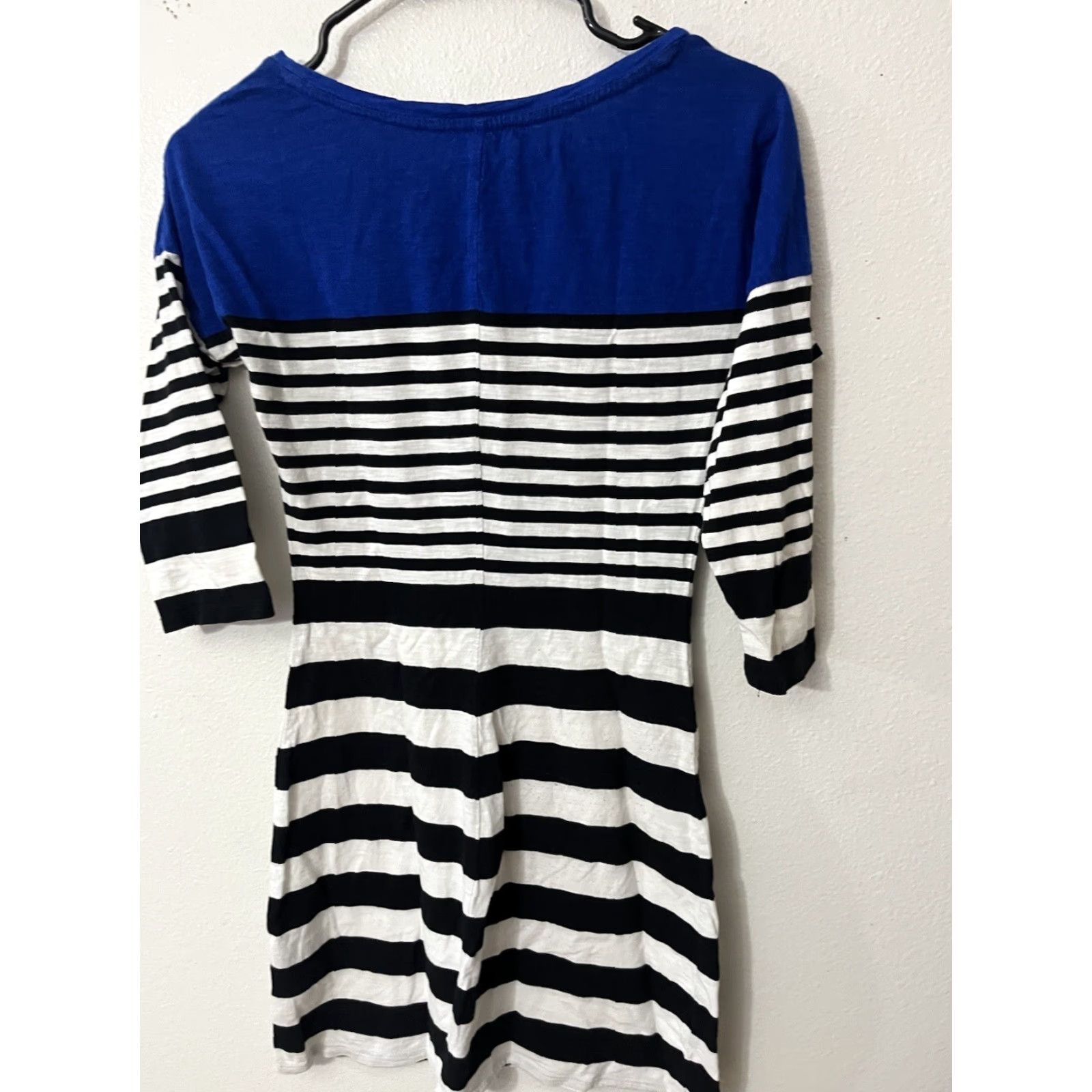 Express Express Maxi Dress Womens Long Sleeve Round Neck Striped Cotton Modal Knit Short Multicolor XS (Pre-owned) Size S / US 4 / IT 40 - 2 Thumbnail