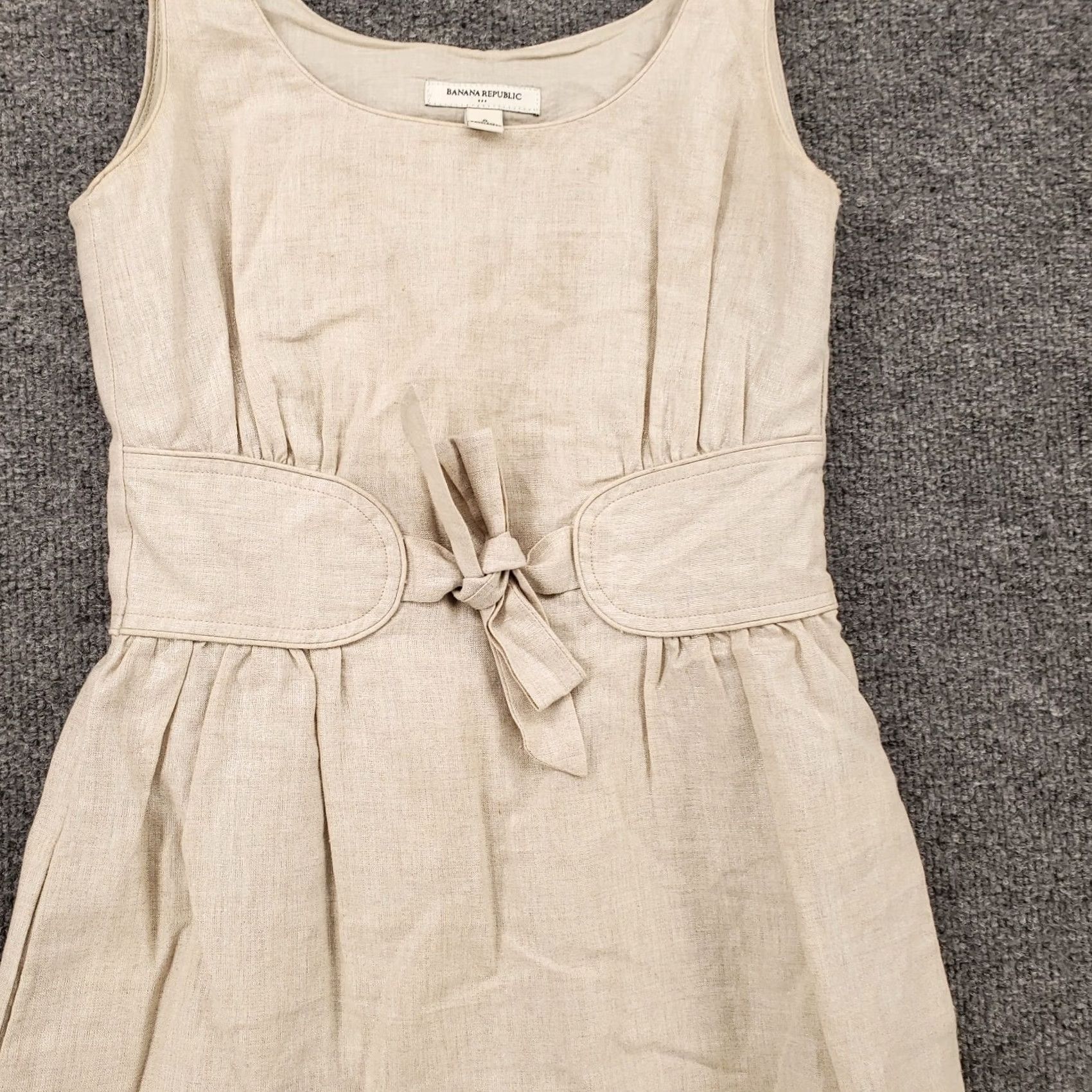 Banana Republic Banana Republic Dress Womens 0 Beige Mini Sheath Sleeveless Linen Side Zip Dress Beige Women's Mini Sheath Linen Side Zip 0 XS? Size XS / US 0-2 / IT 36-38 - 4 Thumbnail