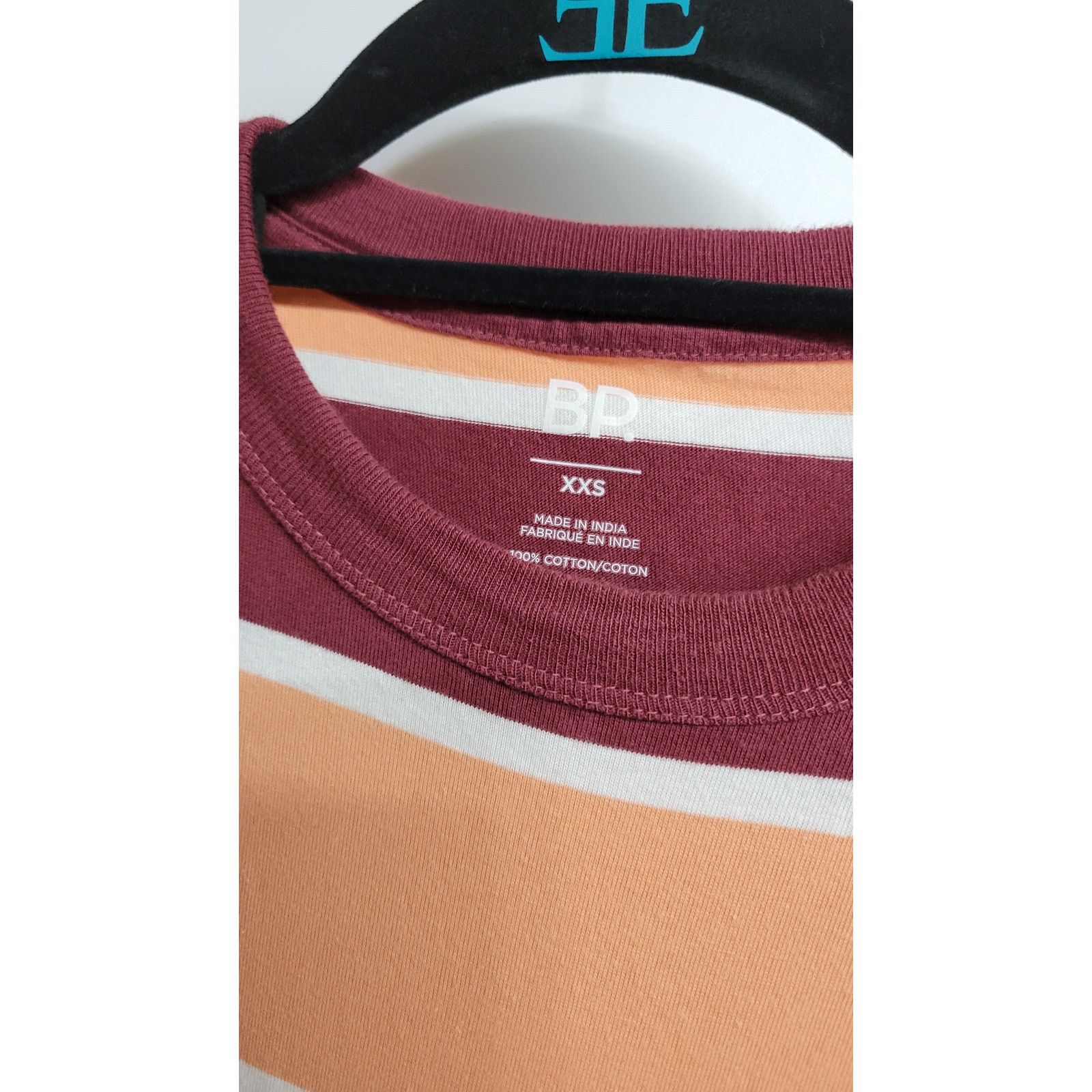 BP. BP T-Shirt Crewneck Short Sleeve Coral & Burgundy Men's XXS Size US XS / EU 42 / 0 - 4 Thumbnail