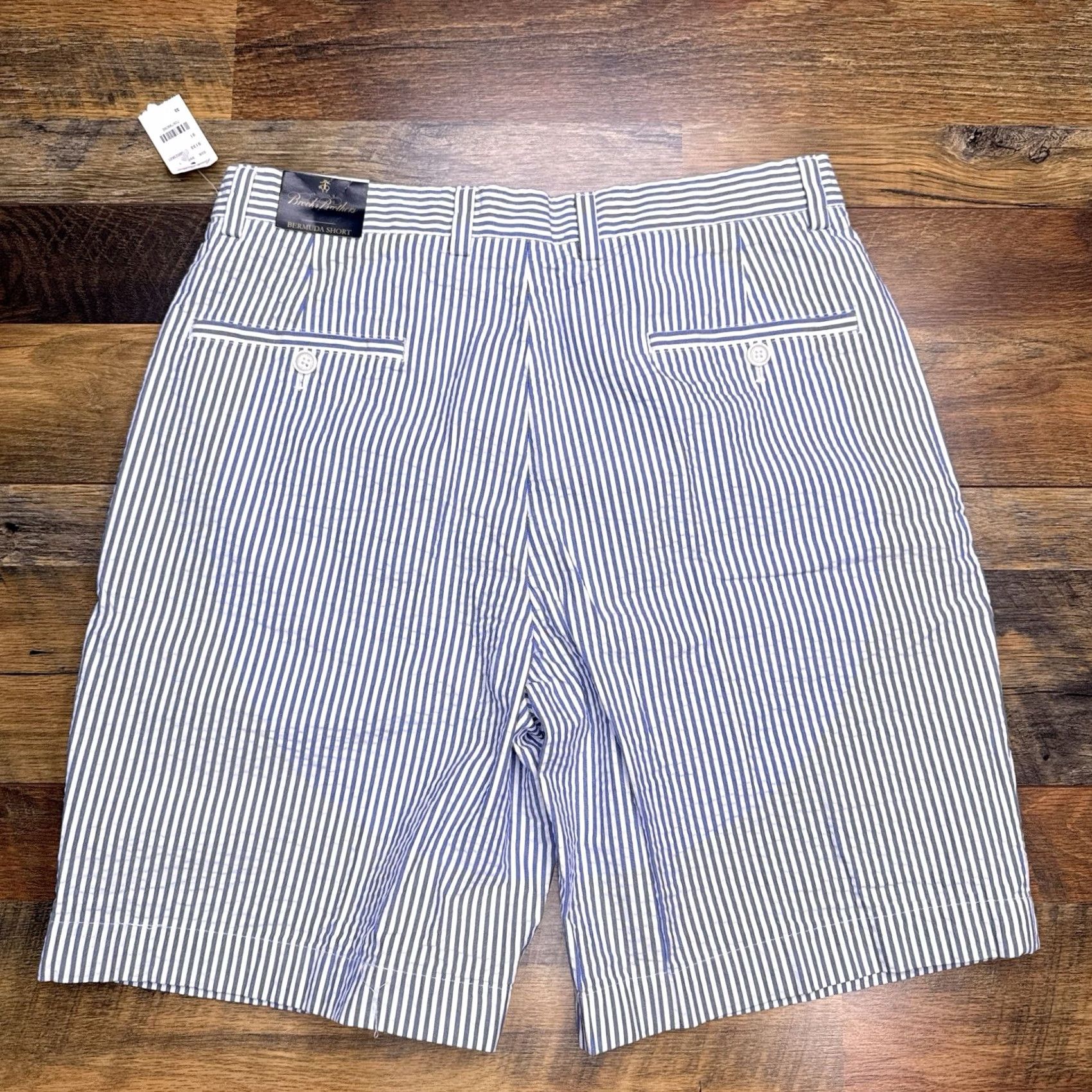 Brooks Brothers Brooks Brothers Bermuda Shorts Mens W33 Blue Seersucker Striped New Size US 33 - 2 Thumbnail