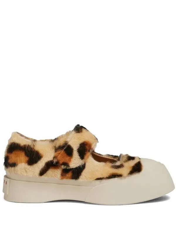 Marni o1w1db11225 Leopard-Print Sneakers in Multicolor Size US 7 / IT 37 - 1 Thumbnail