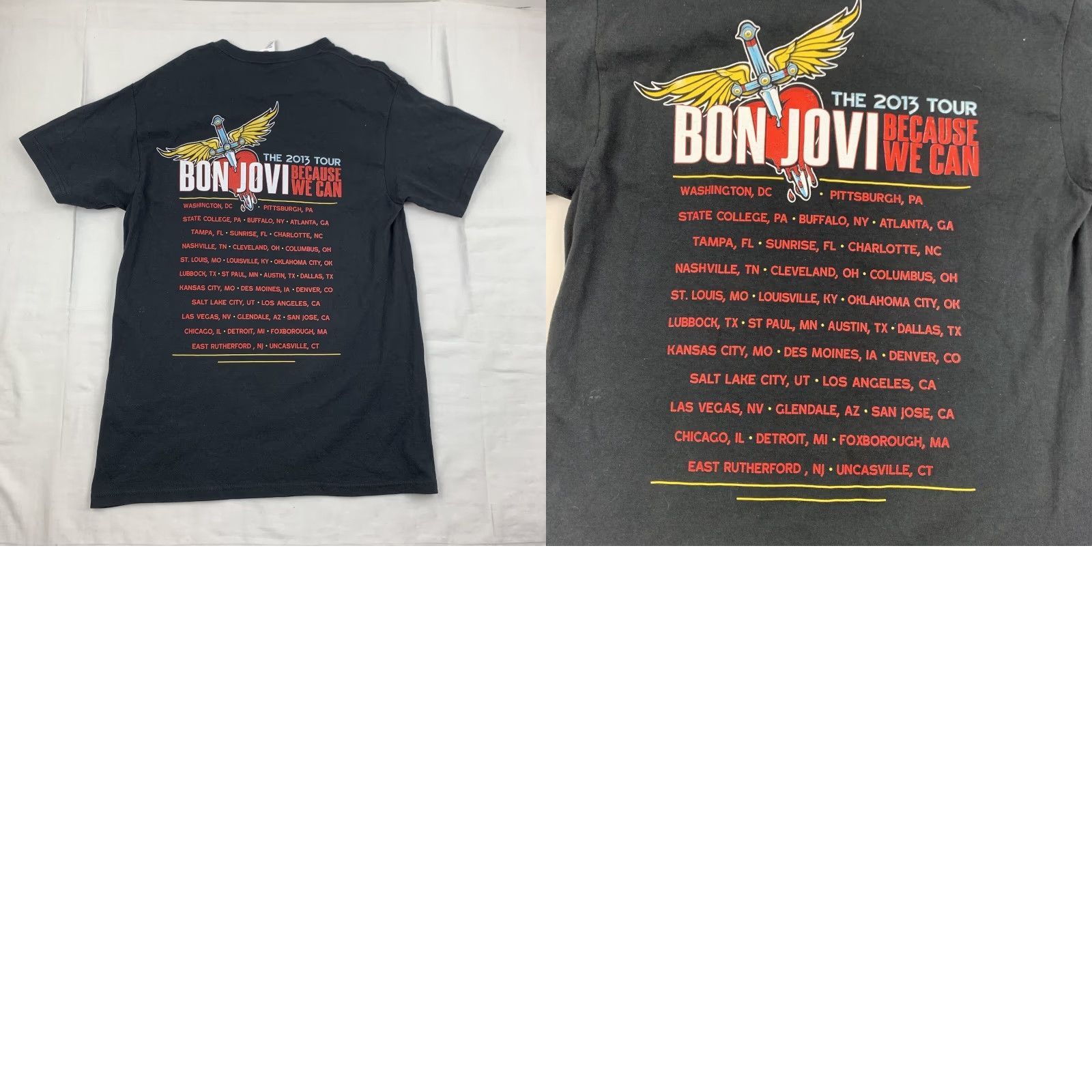 Delta Bon Jovi 2013 Tour T Shirt Adult Medium Black Band Tee Because We Can Tour Music Shirt Mens M Black Band Tee 2013 Tour Bon Jovi Size US M / EU 48-50 / 2 - 8 Thumbnail