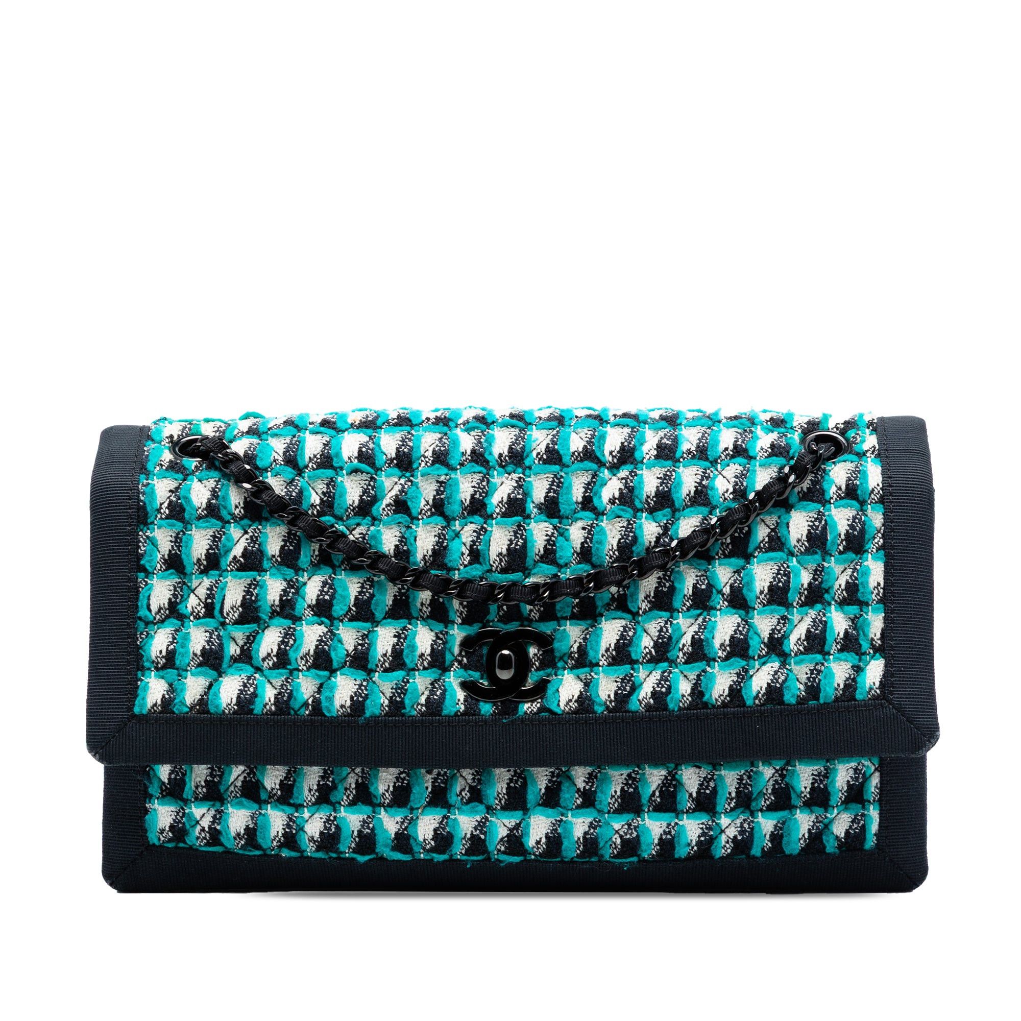 Chanel CC Multicolor Quilted Tweed Accordion Houndstooth Flap Size ONE SIZE - 1 Thumbnail