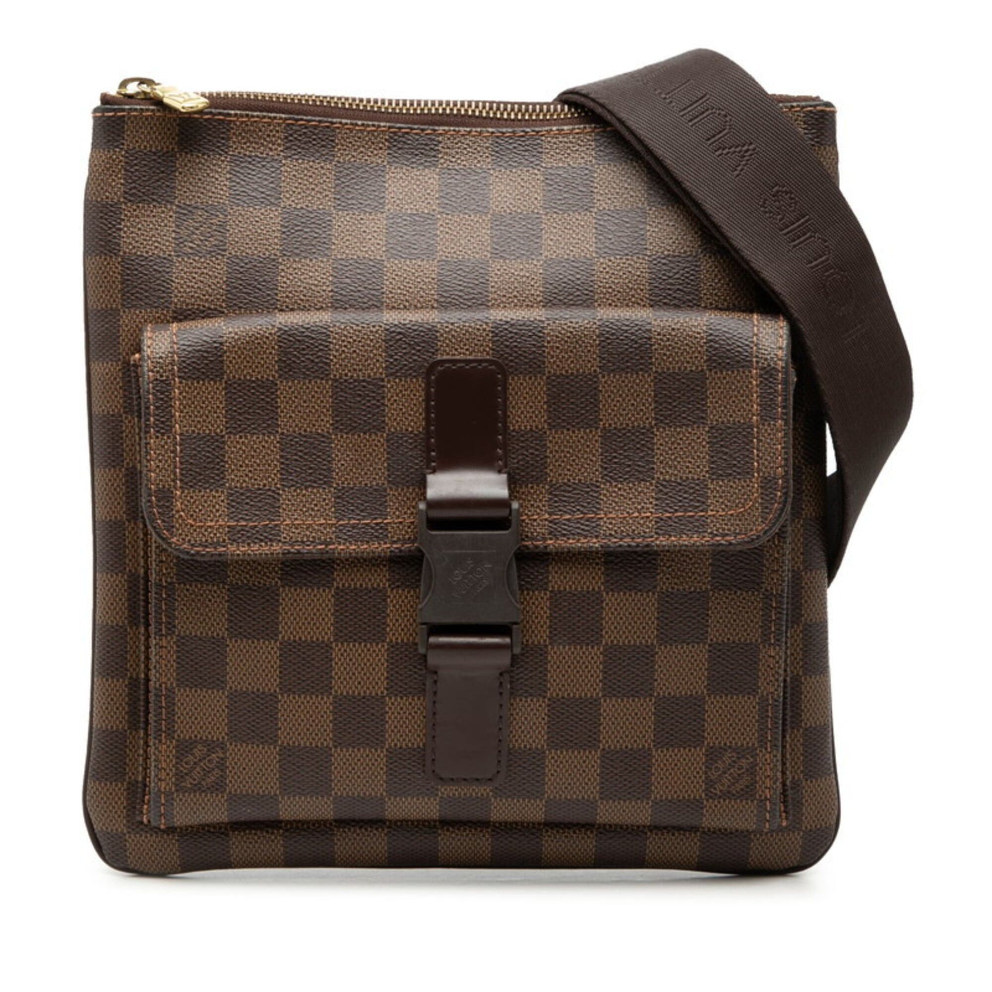 Louis Vuitton Louis Vuitton Damier Pochette Melville Crossbody Shoulder Bag N51127 Brown Leather Women's LOUIS VUITTON Size ONE SIZE - 1 Thumbnail