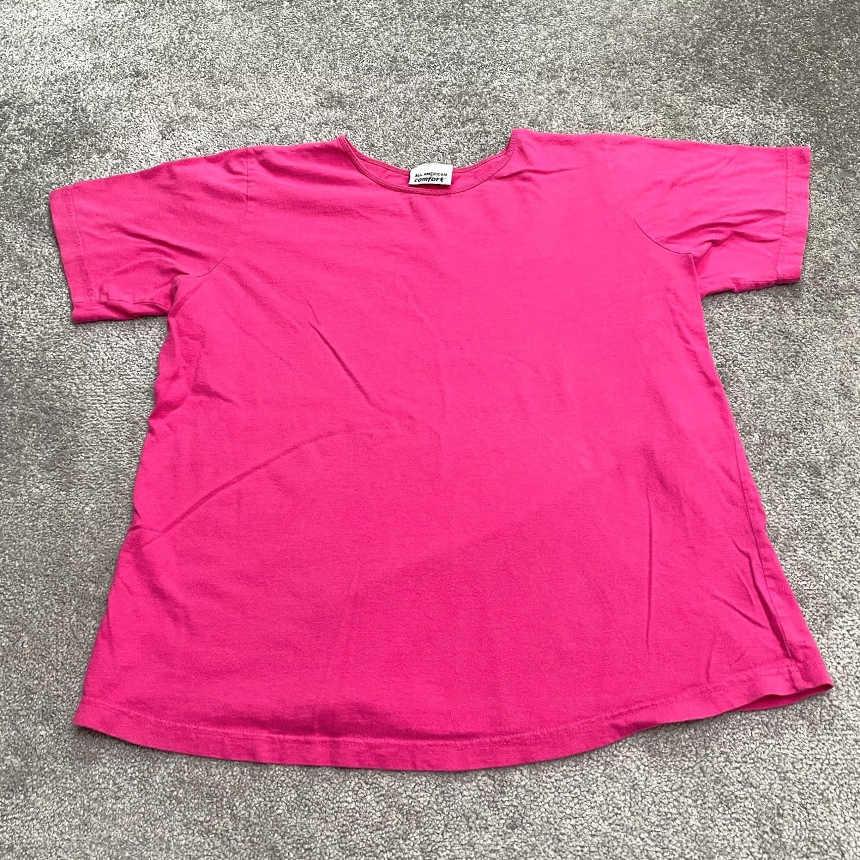 Essentials All American Comfort T-Shirt Womens 2X Pink Cotton Crew Neck Basic Tee Size XXL / US 16-18 / IT 52-54 - 2 Thumbnail