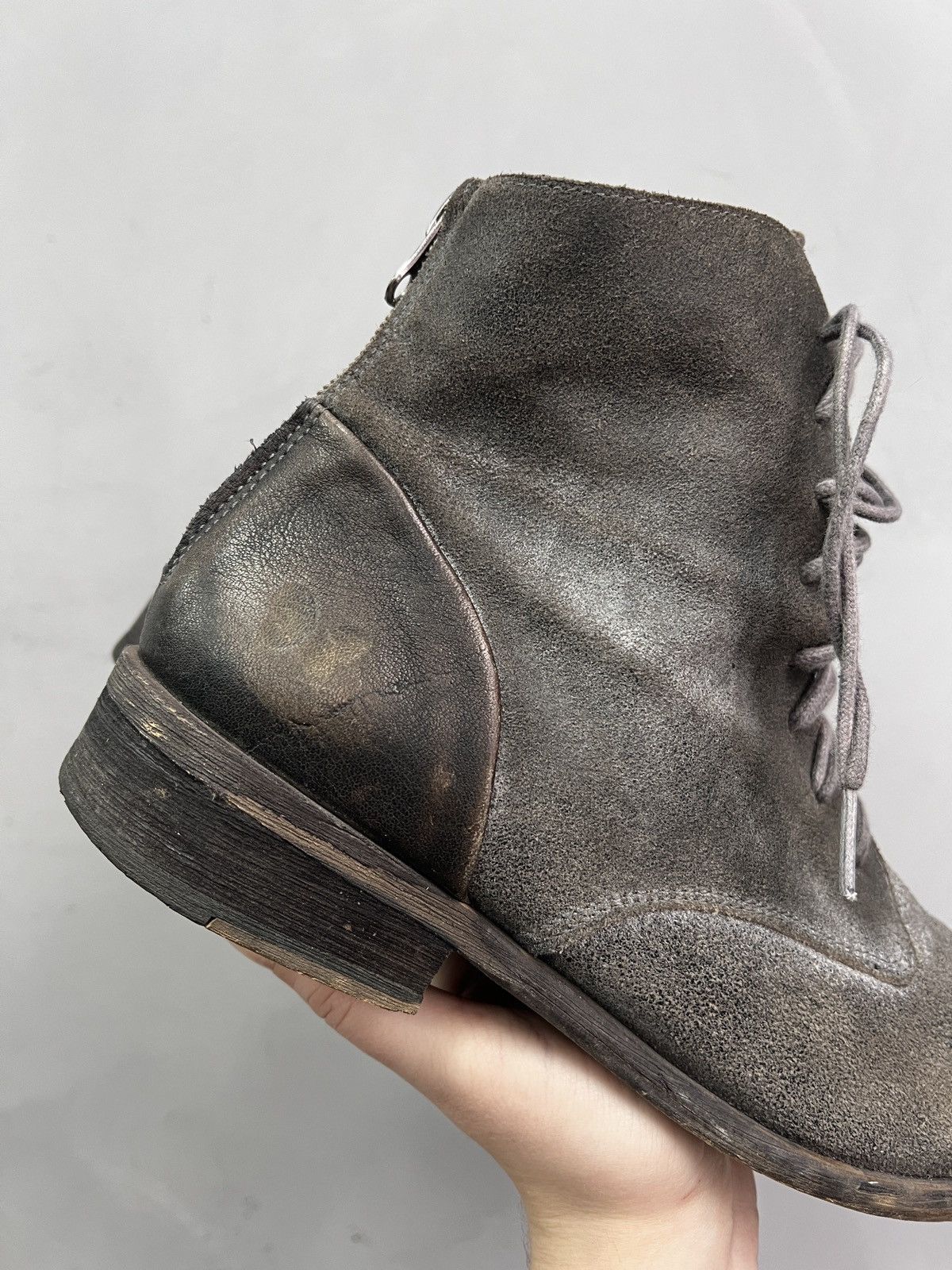 Guidi Hedi slimane Suede Gray Boots Lace up Faded Vintage style Size US 7.5 / EU 40-41 - 3 Thumbnail